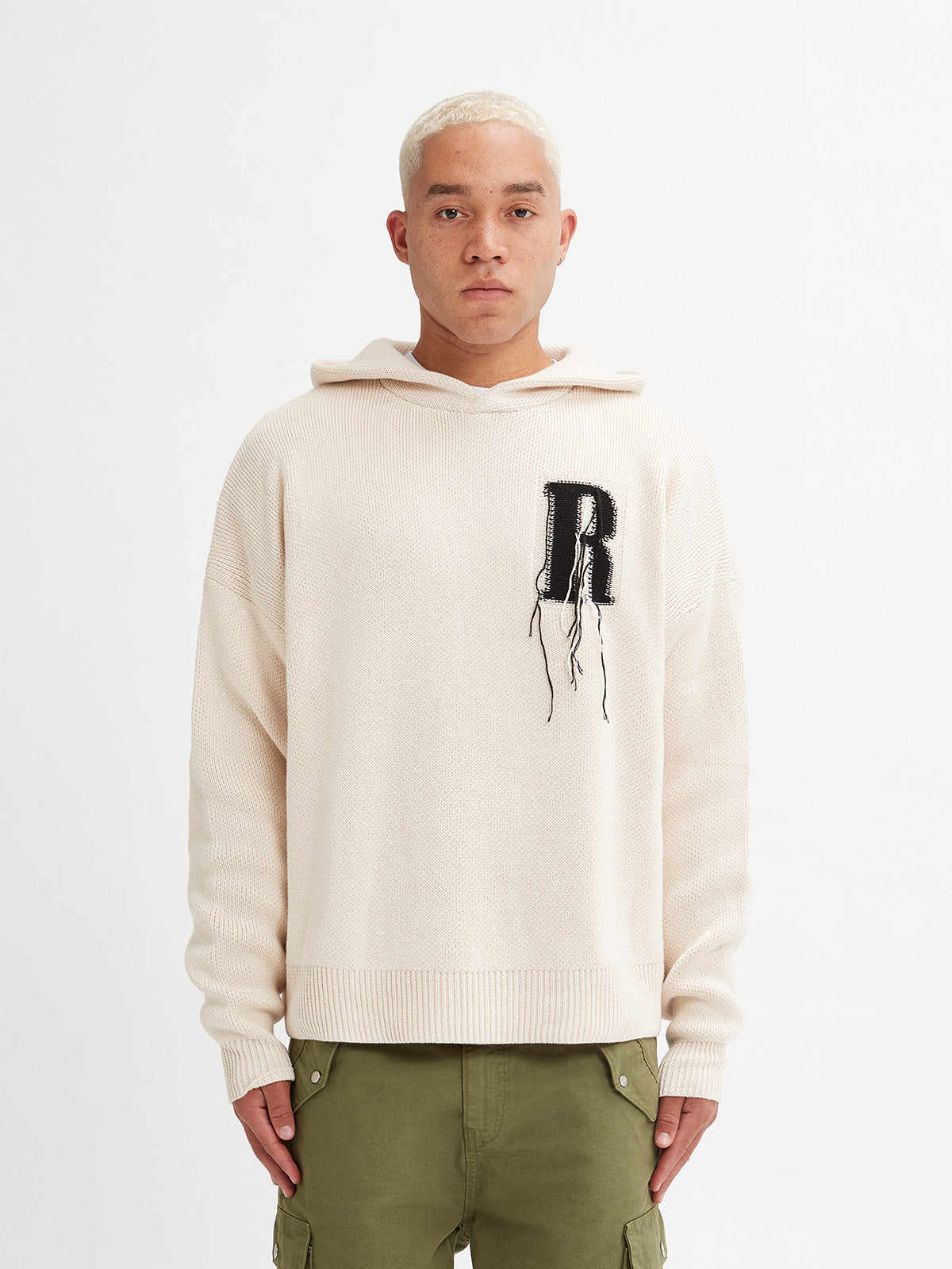 KNIT HOODIE - CREAM