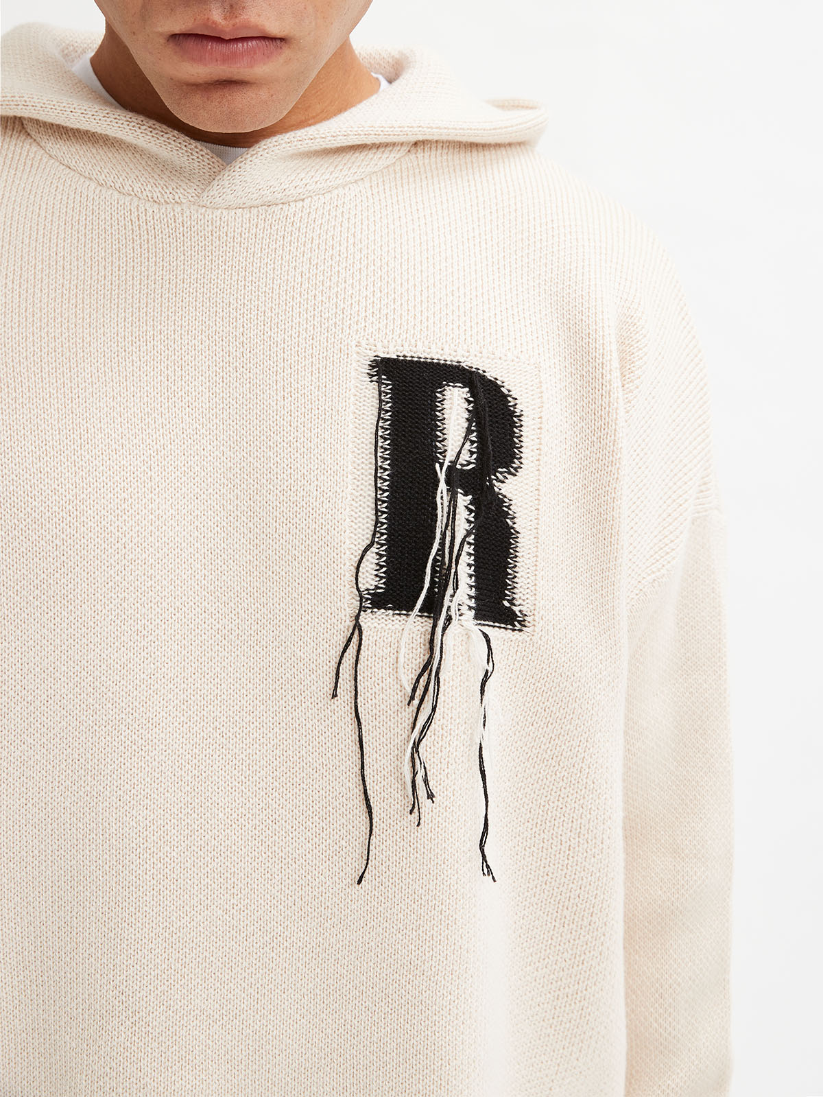KNIT HOODIE - CREAM