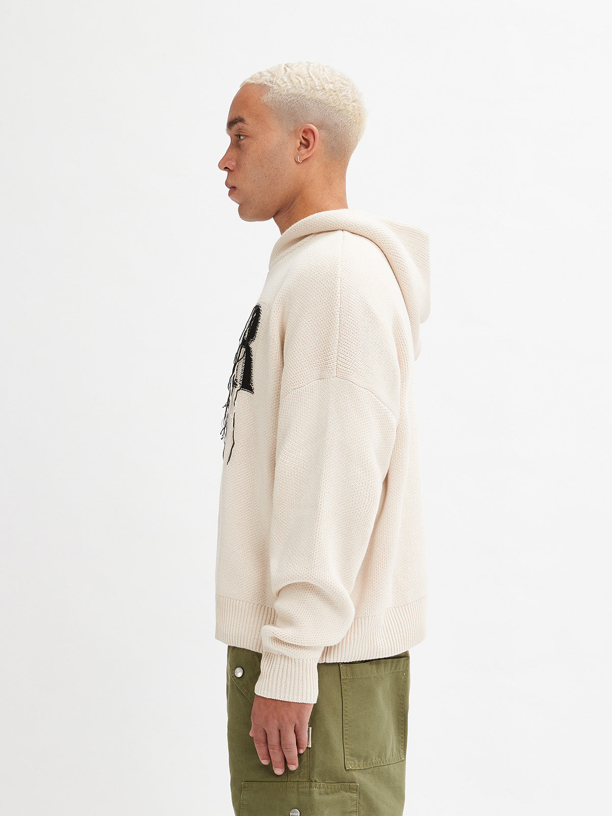 KNIT HOODIE - CREAM