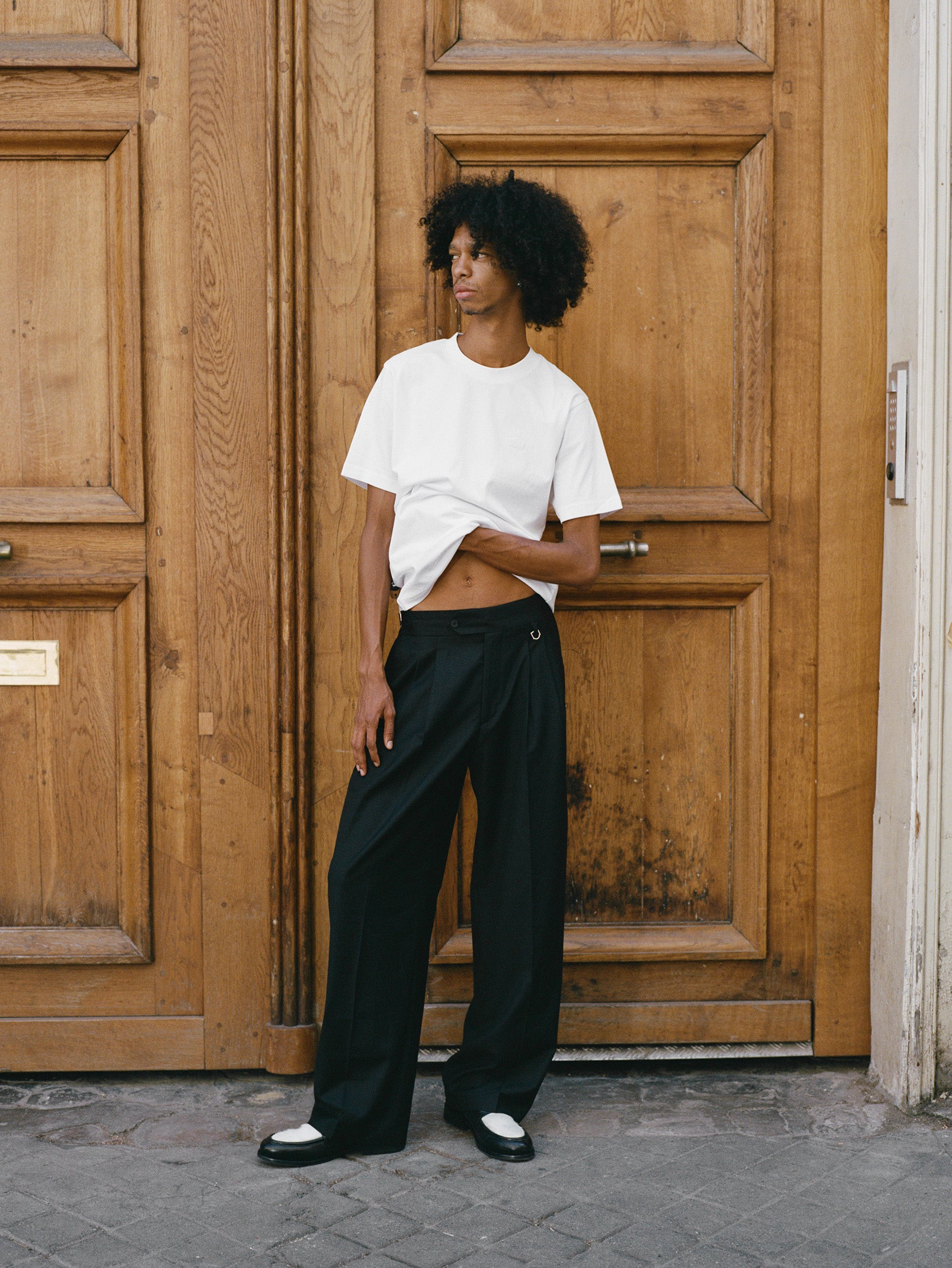 TAILORED BAGGY PANTS - BLACK