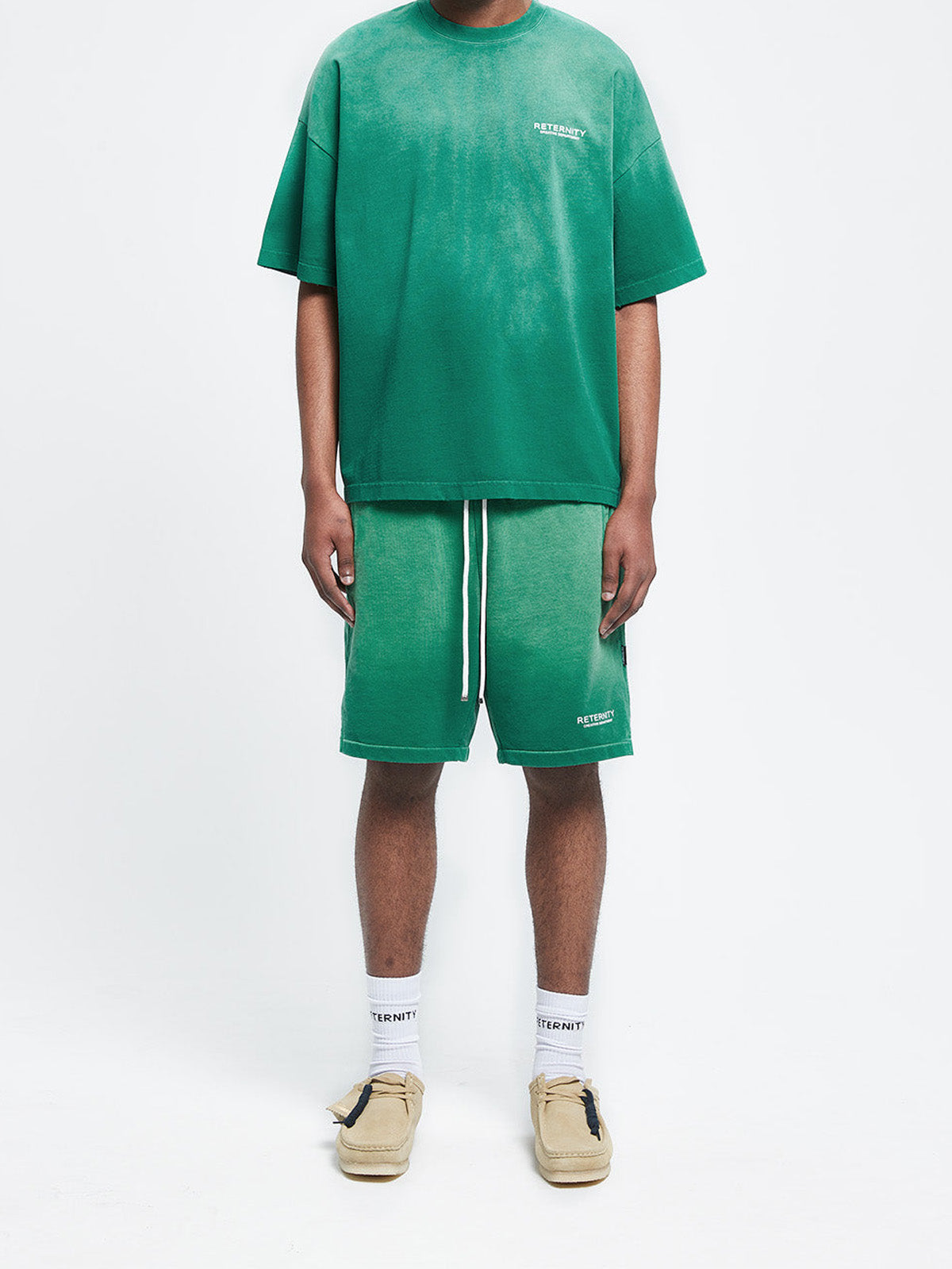 CREATIVE DEPT COTTON SHORTS - FADED GREEN