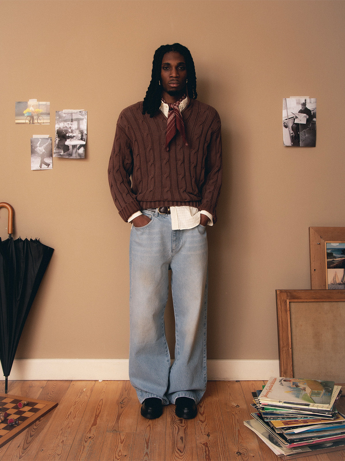 THE ART OF LIVING POLO KNIT - BROWN