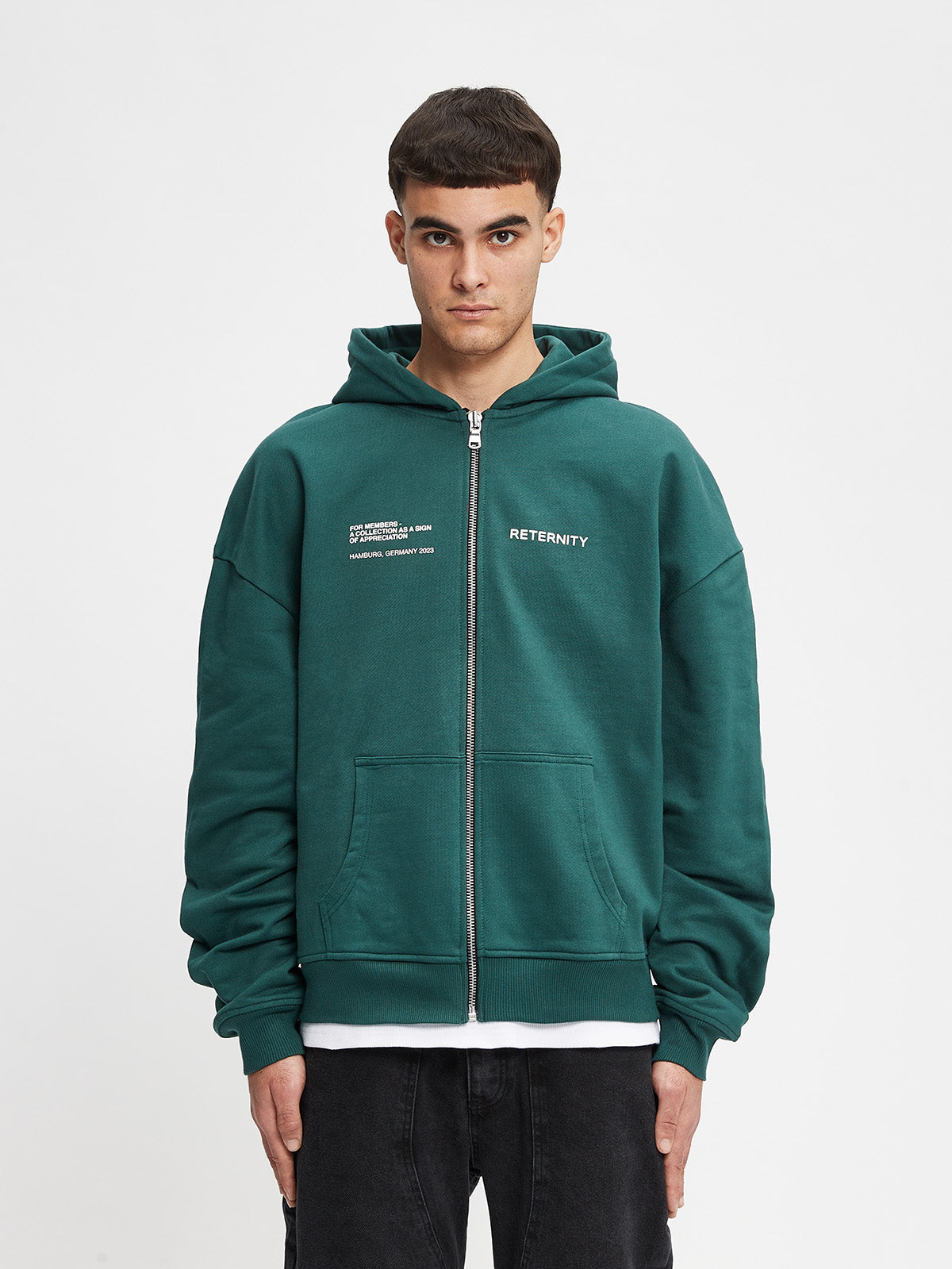 ZIP HOODIE OFFICIAL UNIFORM - GREEN/IVORY