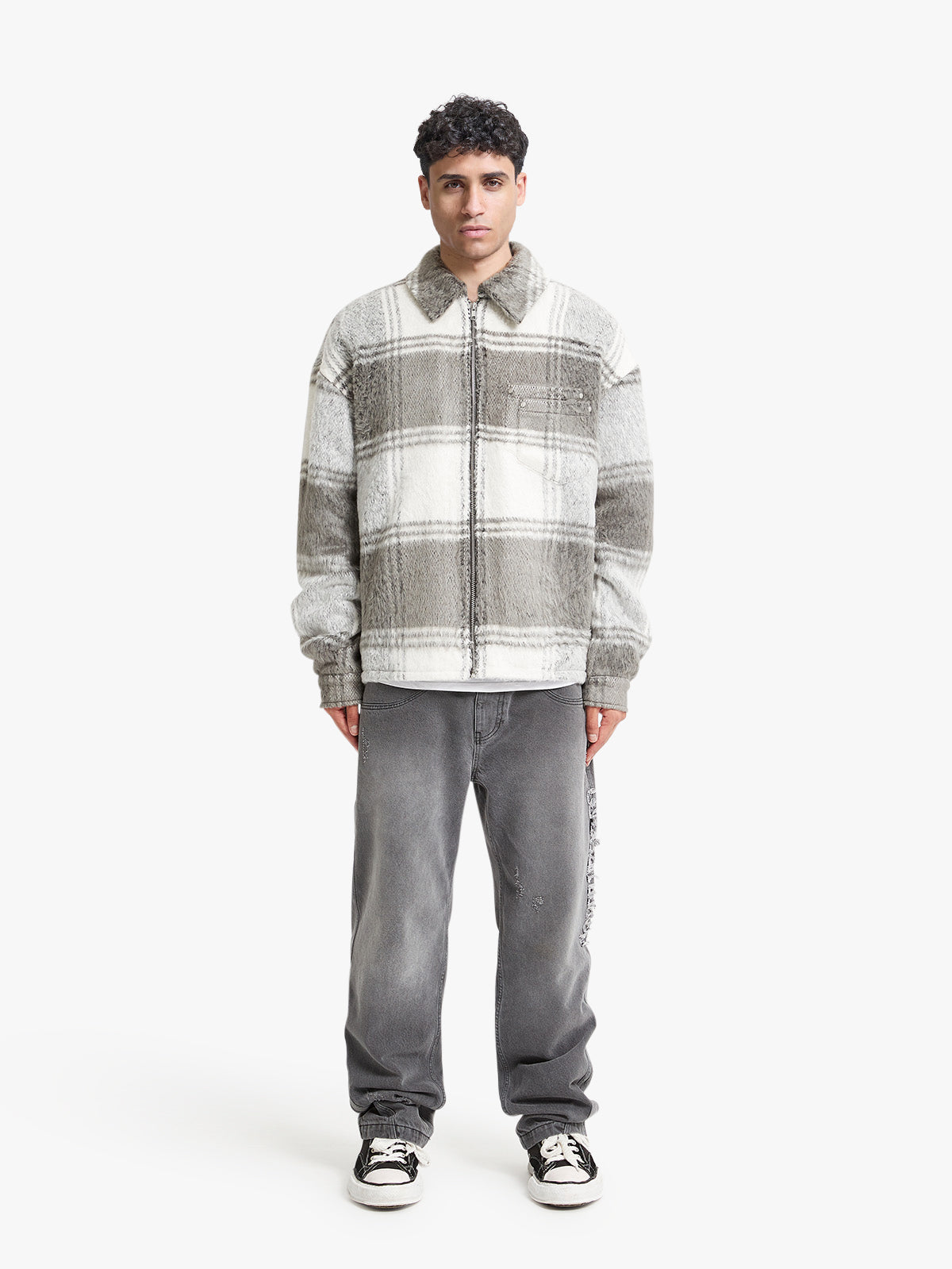 FLANNEL - GREY/WHITE