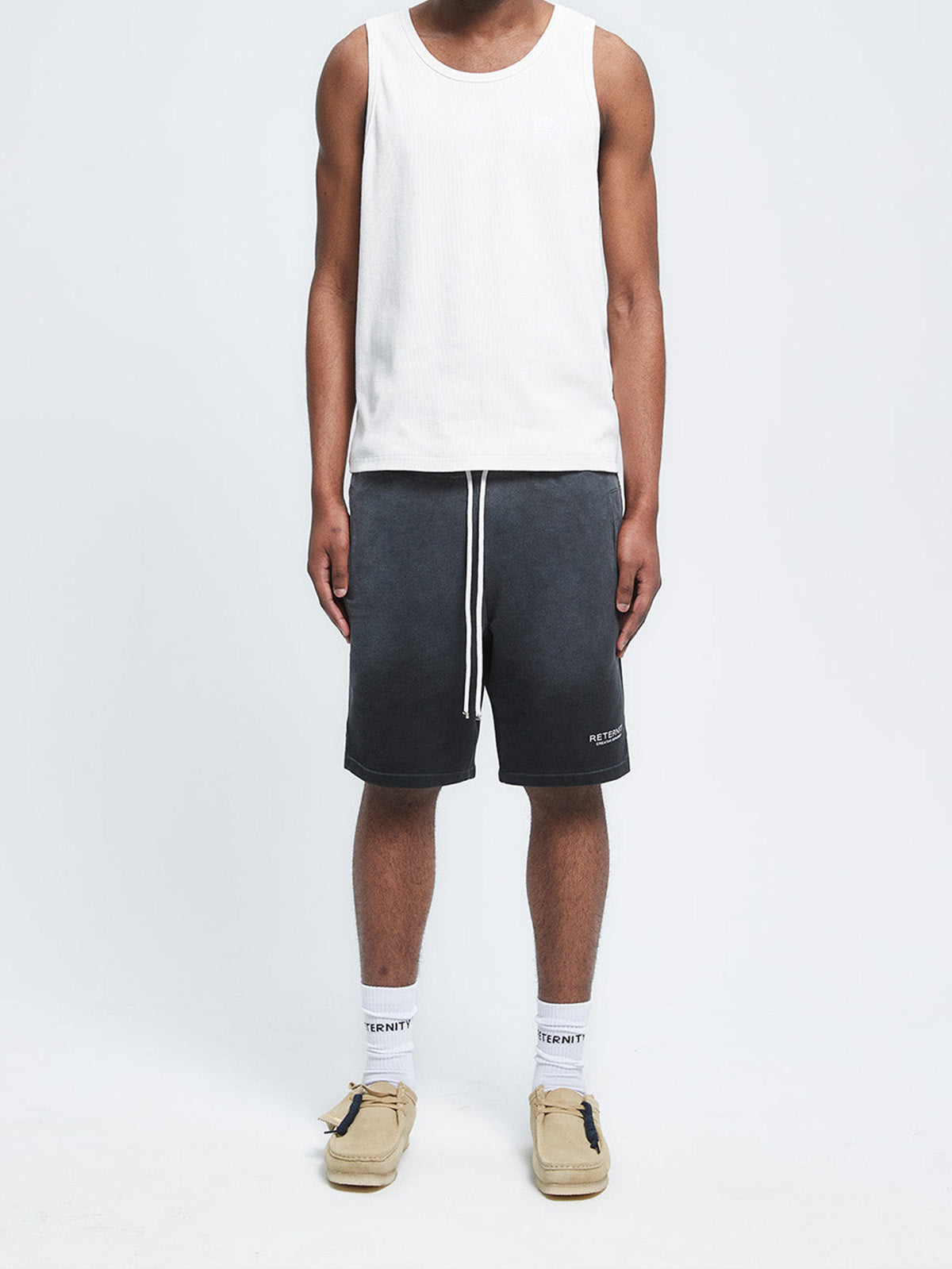 CREATIVE DEPT COTTON SHORTS - FADED BLACK