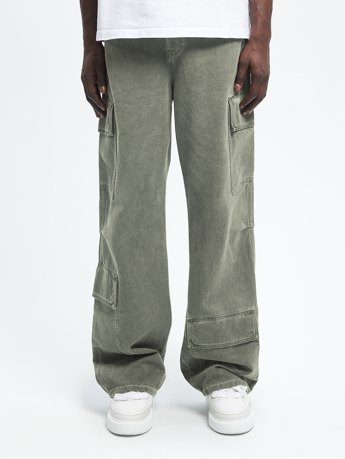 OIL WASHED CARGO PANTS - KHAKI