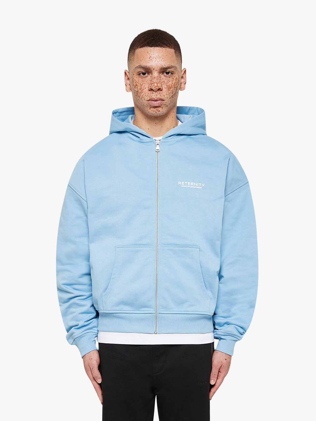 CREATIVE DEPT ZIP HOODIE - LIGHT BLUE