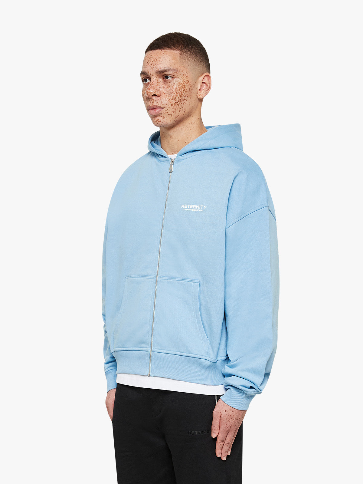 CREATIVE DEPT ZIP HOODIE - LIGHT BLUE