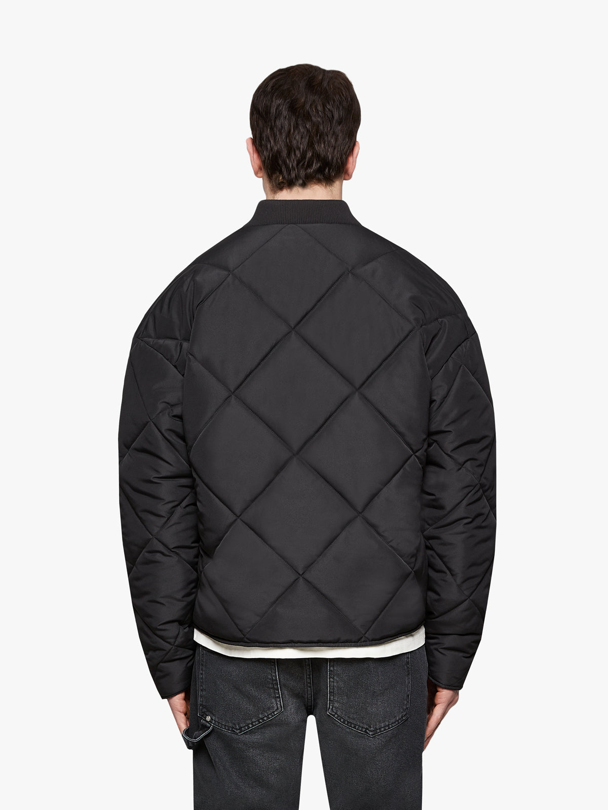 QUILTED BOMBER JACKET - BLACK
