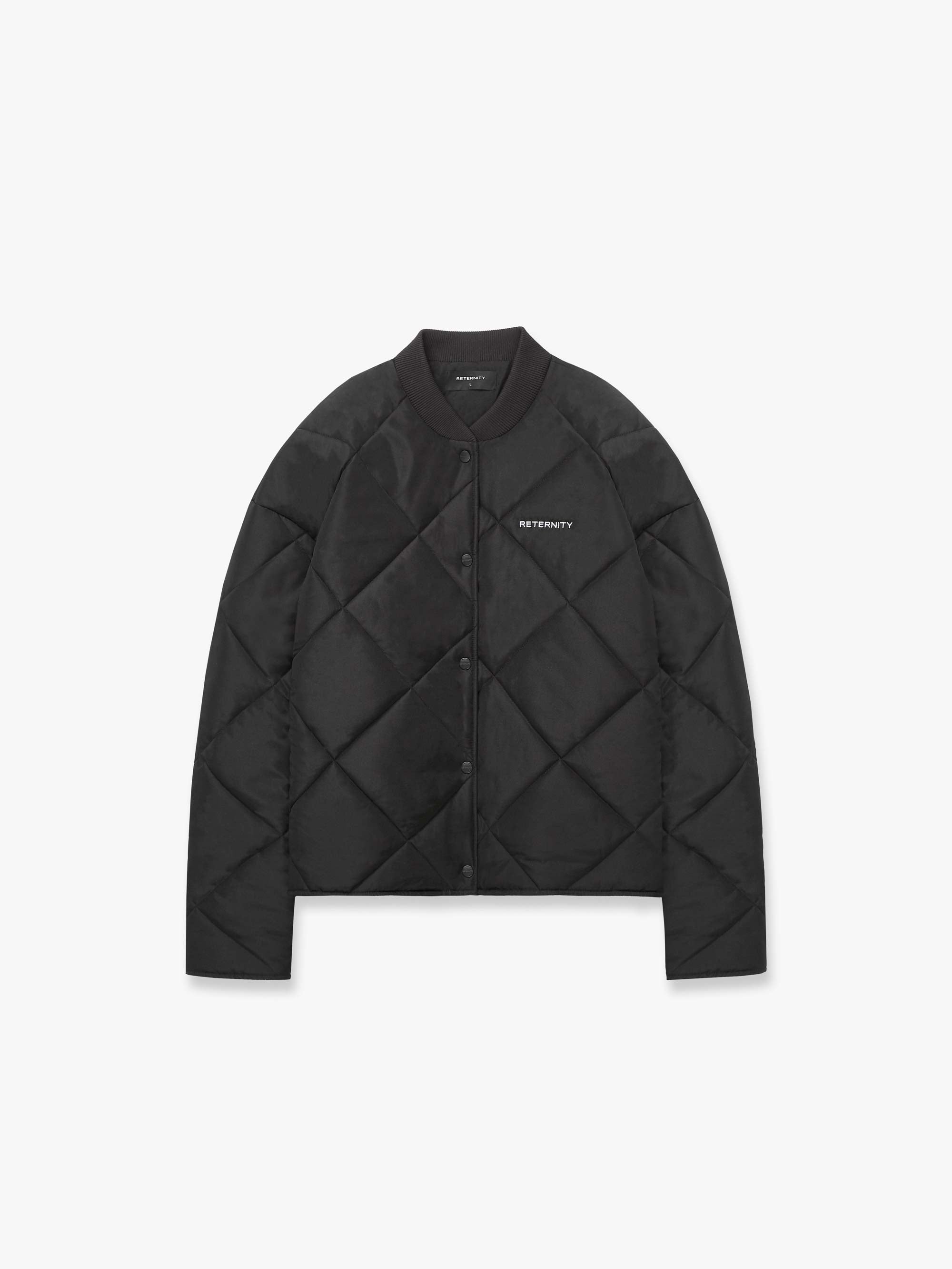 QUILTED BOMBER JACKET - BLACK
