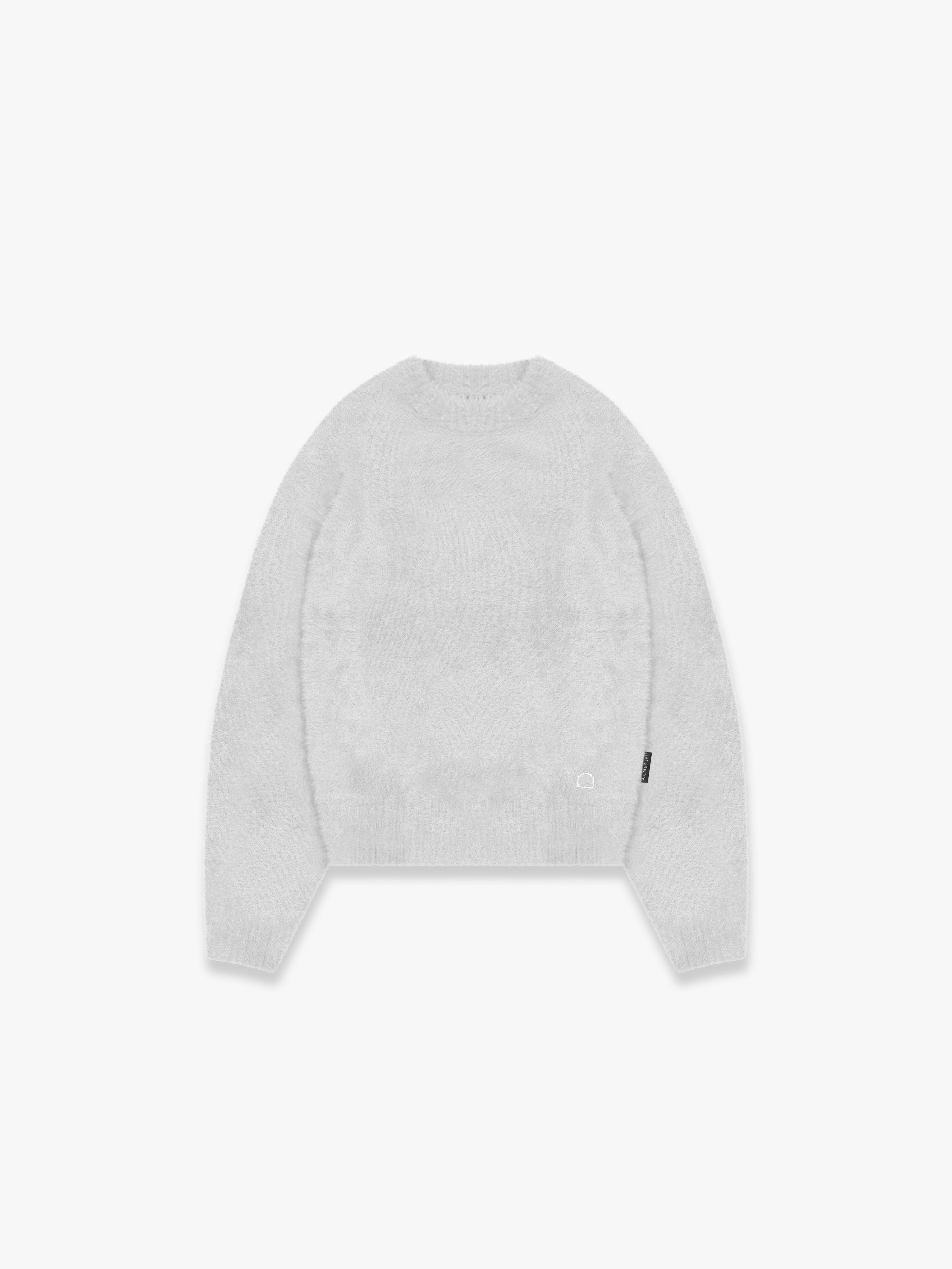 ESSENTIAL FURRY KNIT SWEATER - LIGHT GREY