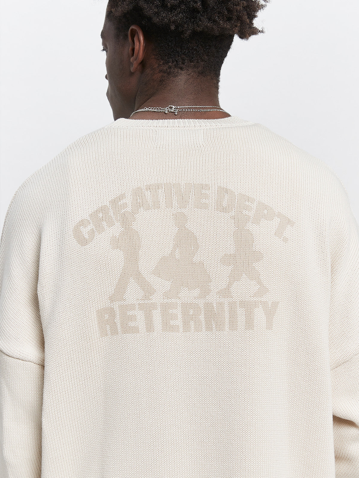 CREATIVE DEPT LOGO KNIT SWEATER - CREAM