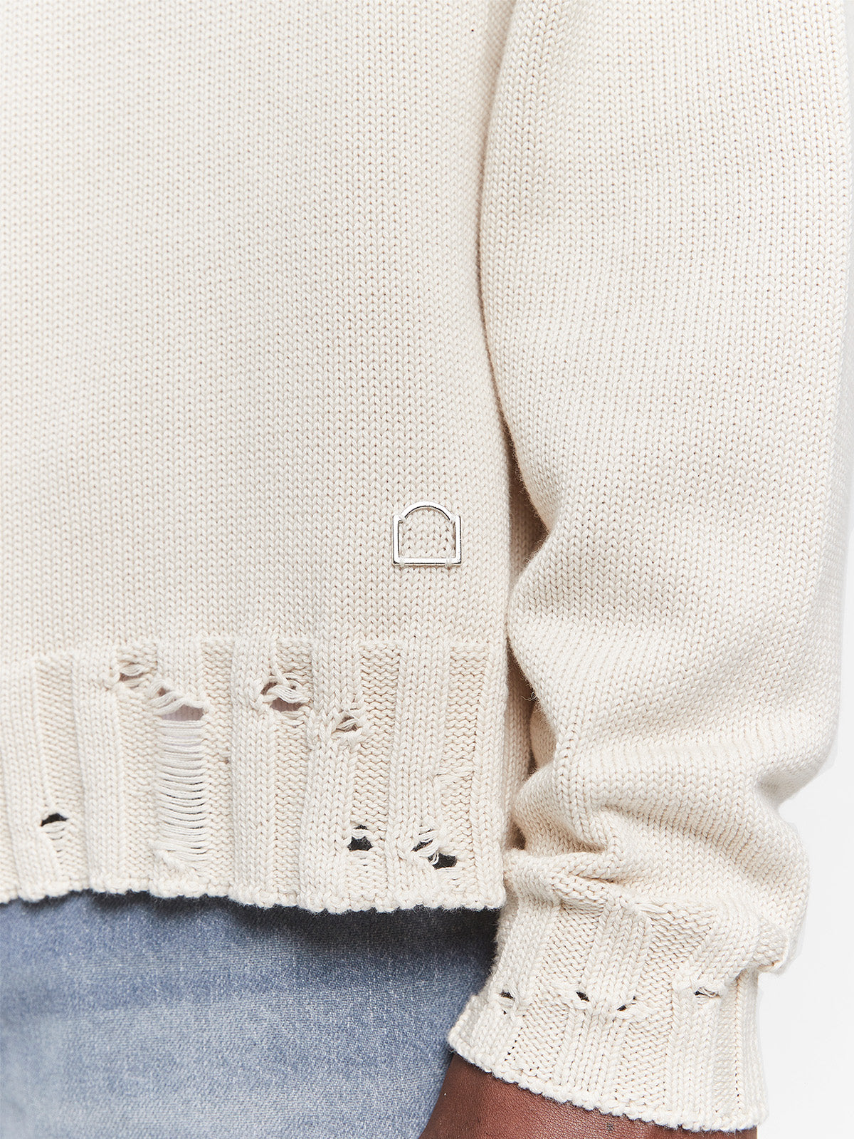 CREATIVE DEPT LOGO KNIT SWEATER - CREAM