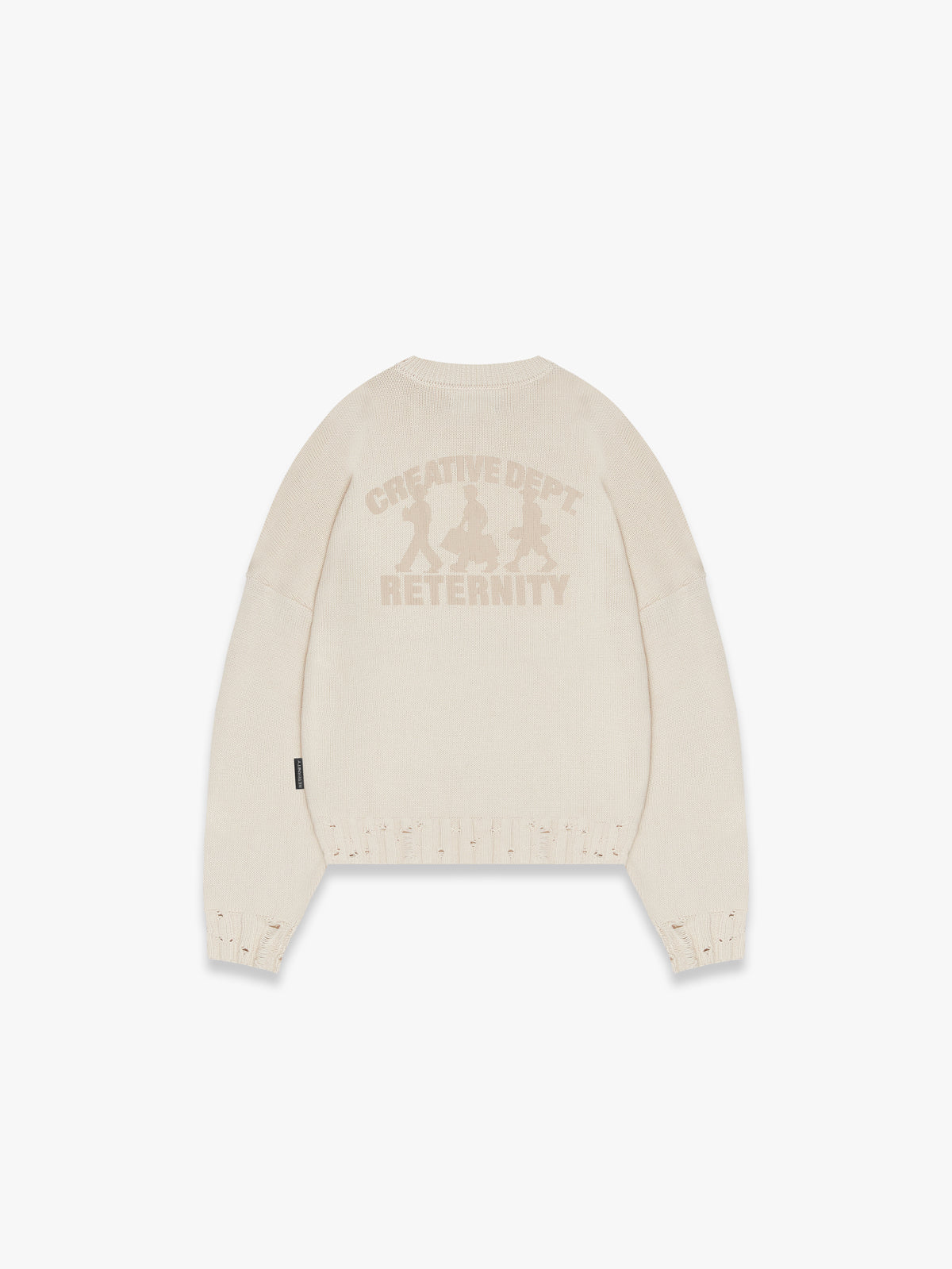 CREATIVE DEPT LOGO KNIT SWEATER - CREAM