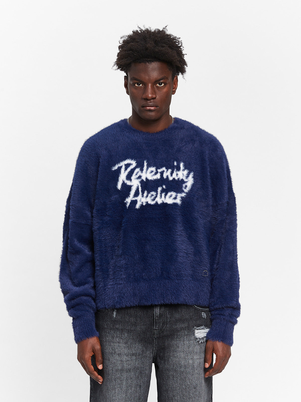 INTERWOVEN FURRY KNIT - BLUE