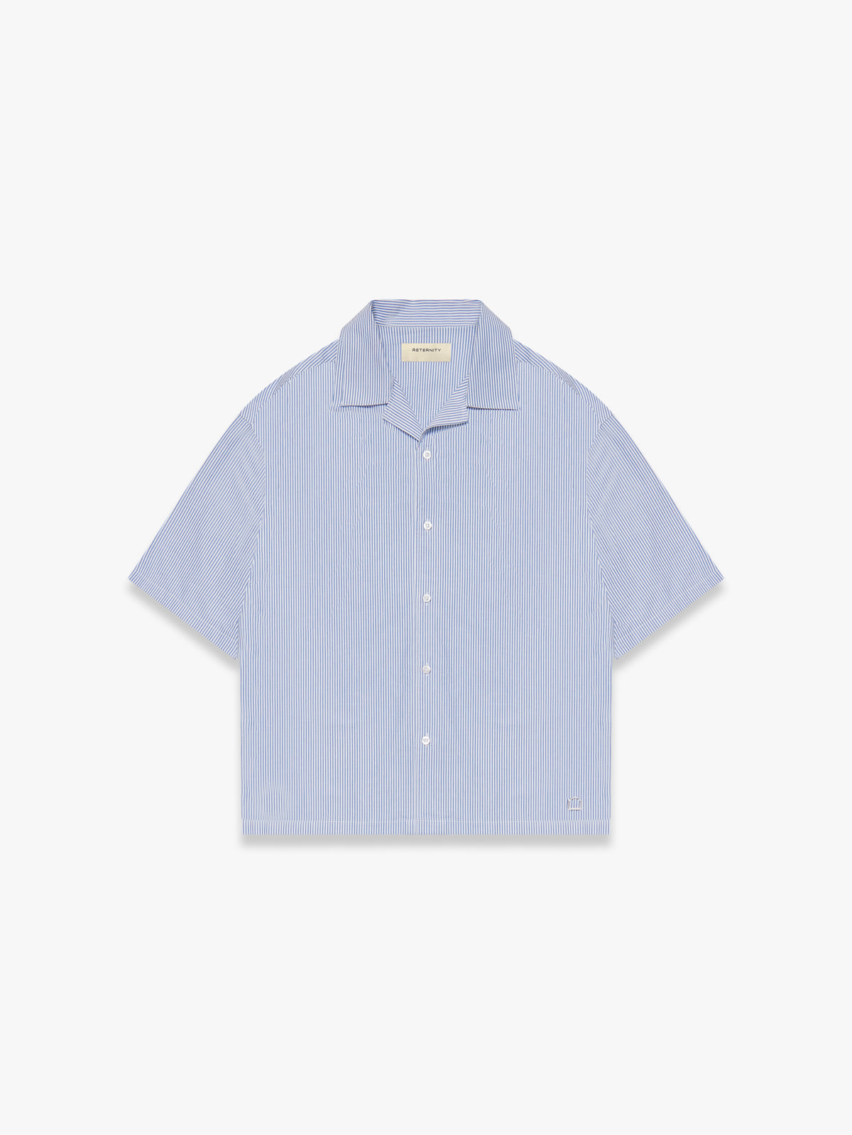 CONSTRUCTION BUTTON SHIRT - BLUE/WHITE