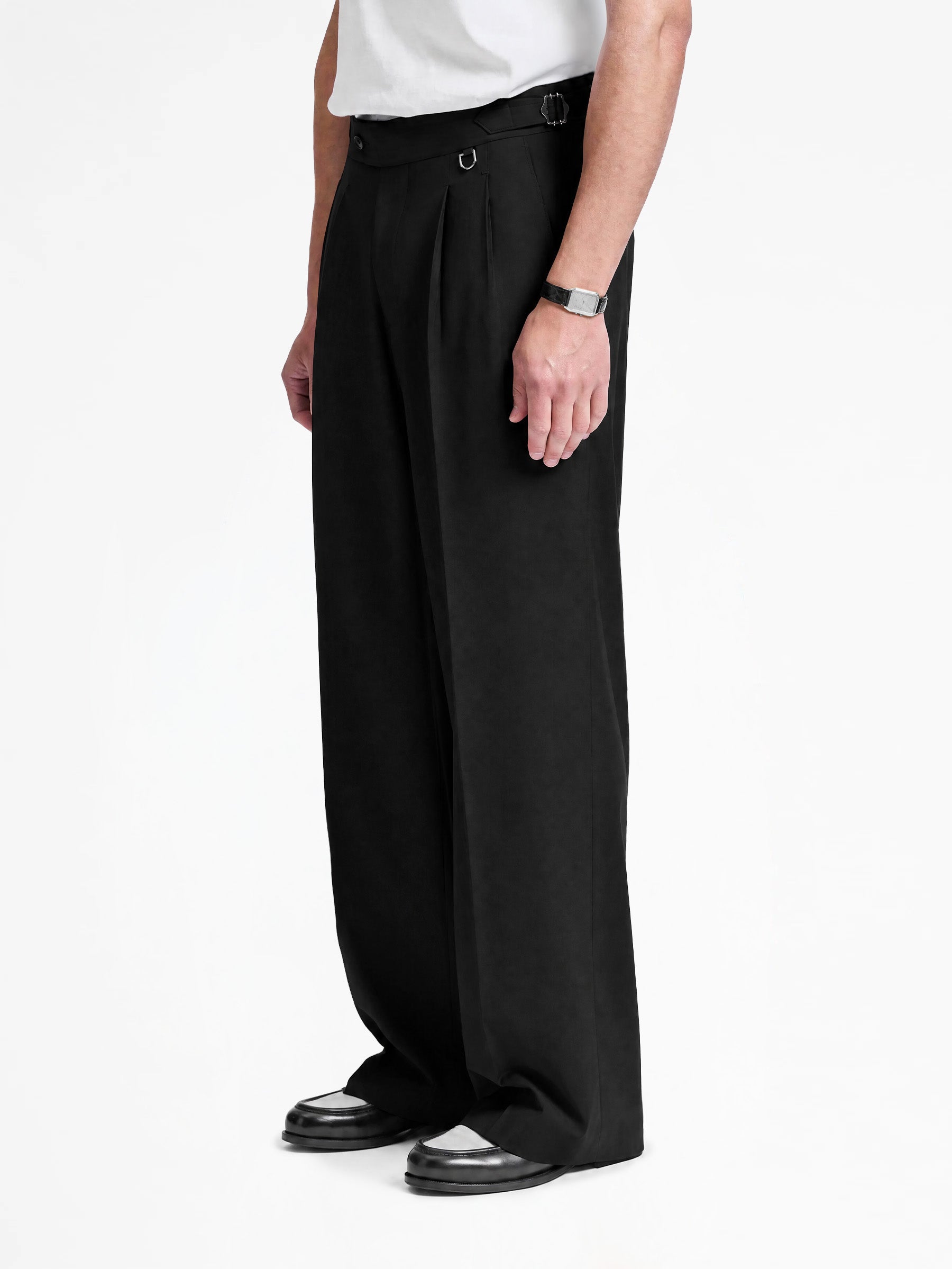 TAILORED BAGGY PANTS - BLACK