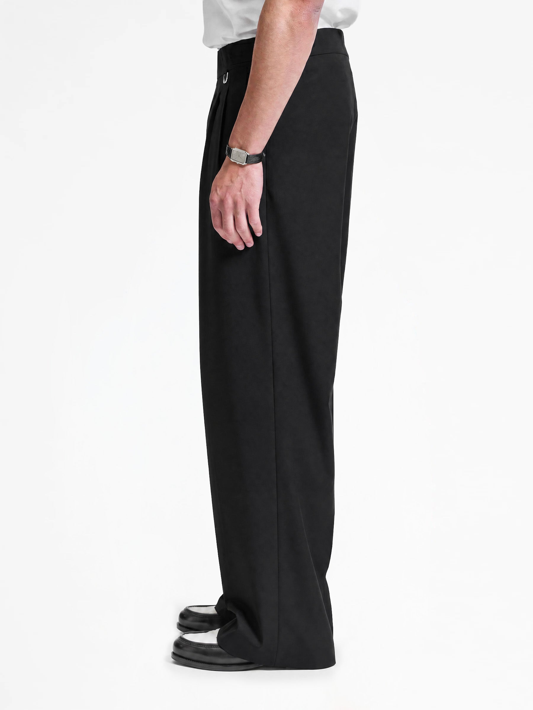 TAILORED BAGGY PANTS - BLACK
