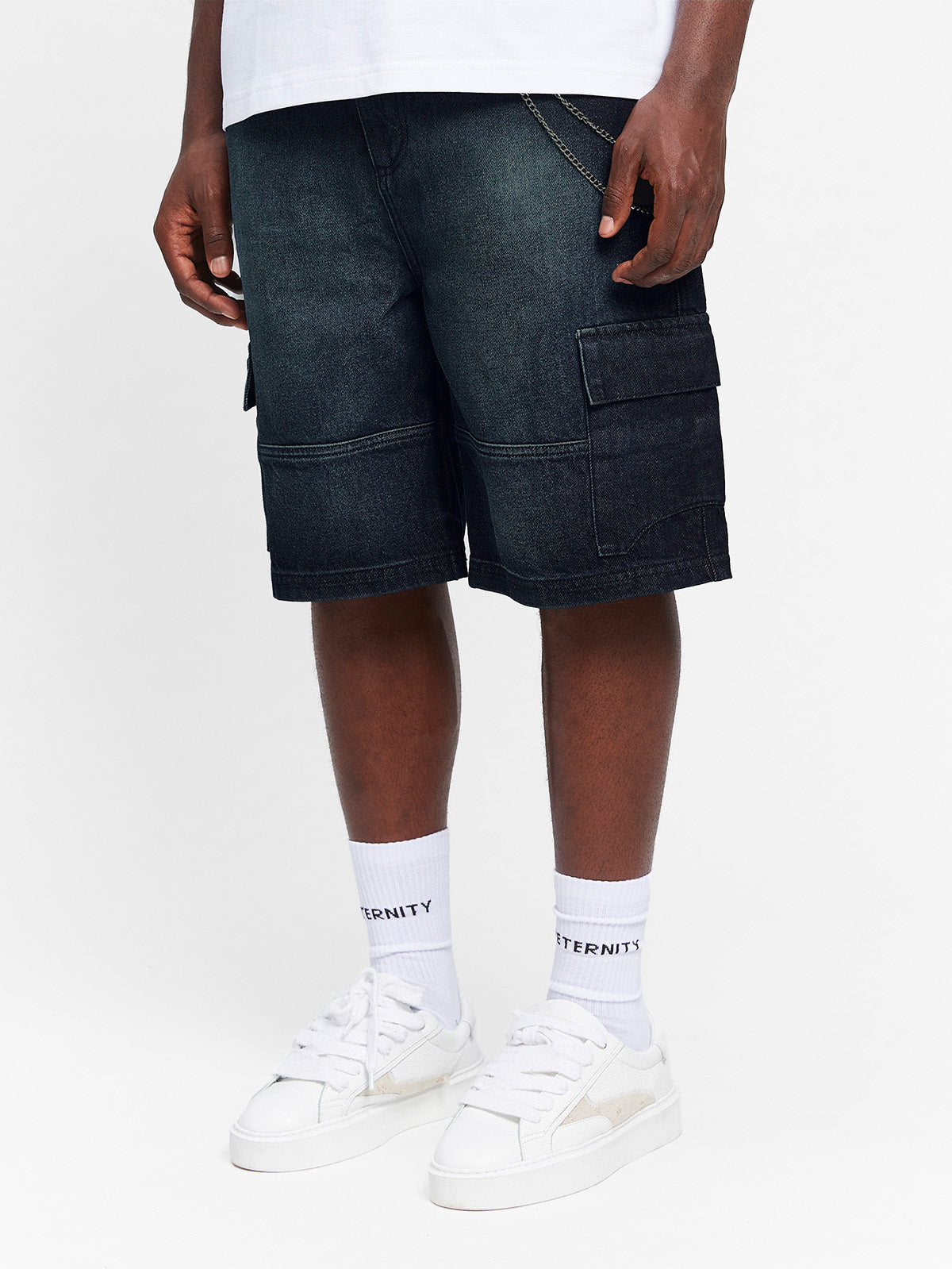 CONCEPTION CARGO SHORTS - RAW DENIM