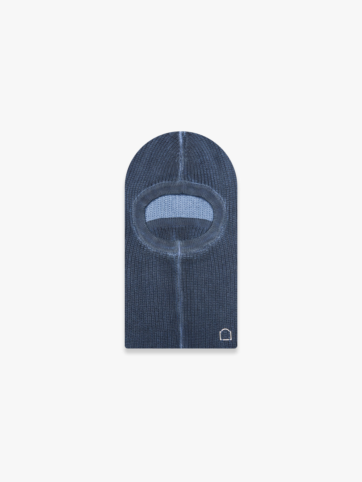 OILED WASHED KNIT BALACLAVA - BLUE