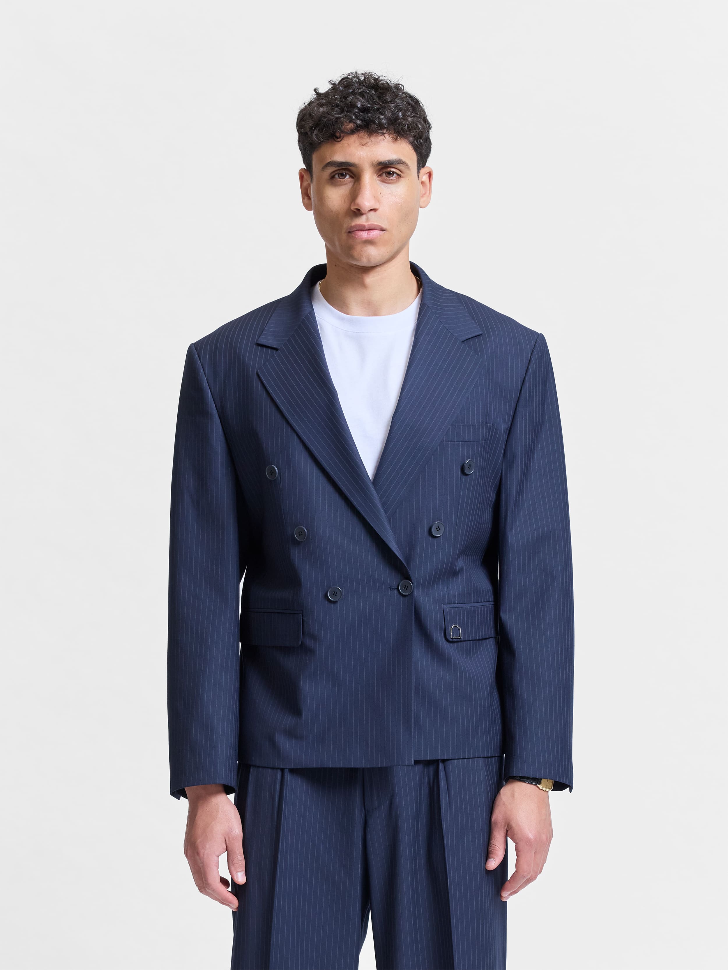 SIGNE BLAZER - PINSTRIPE BLUE