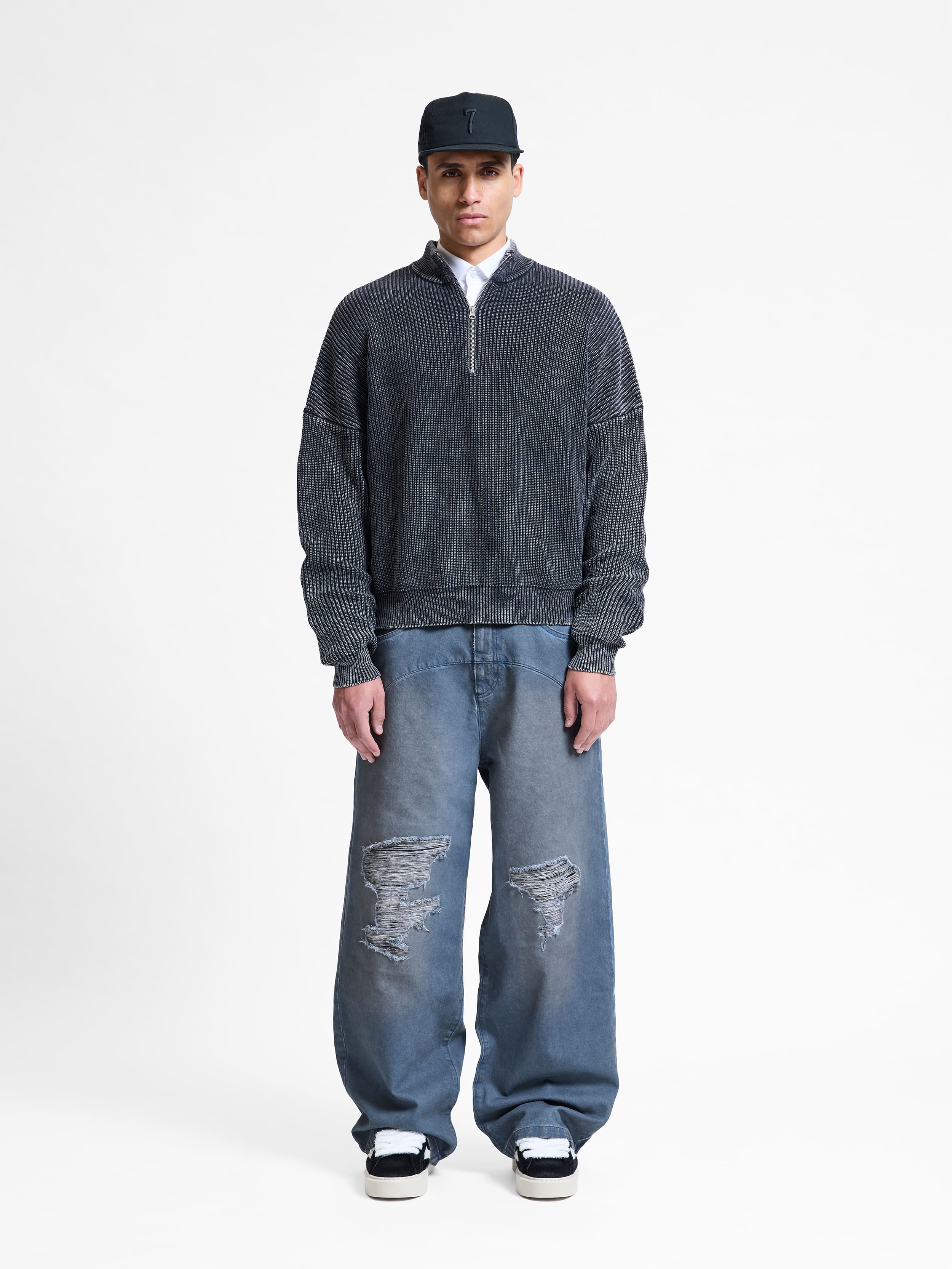 LE SCULPTÉ WAXED DENIM - BLUE