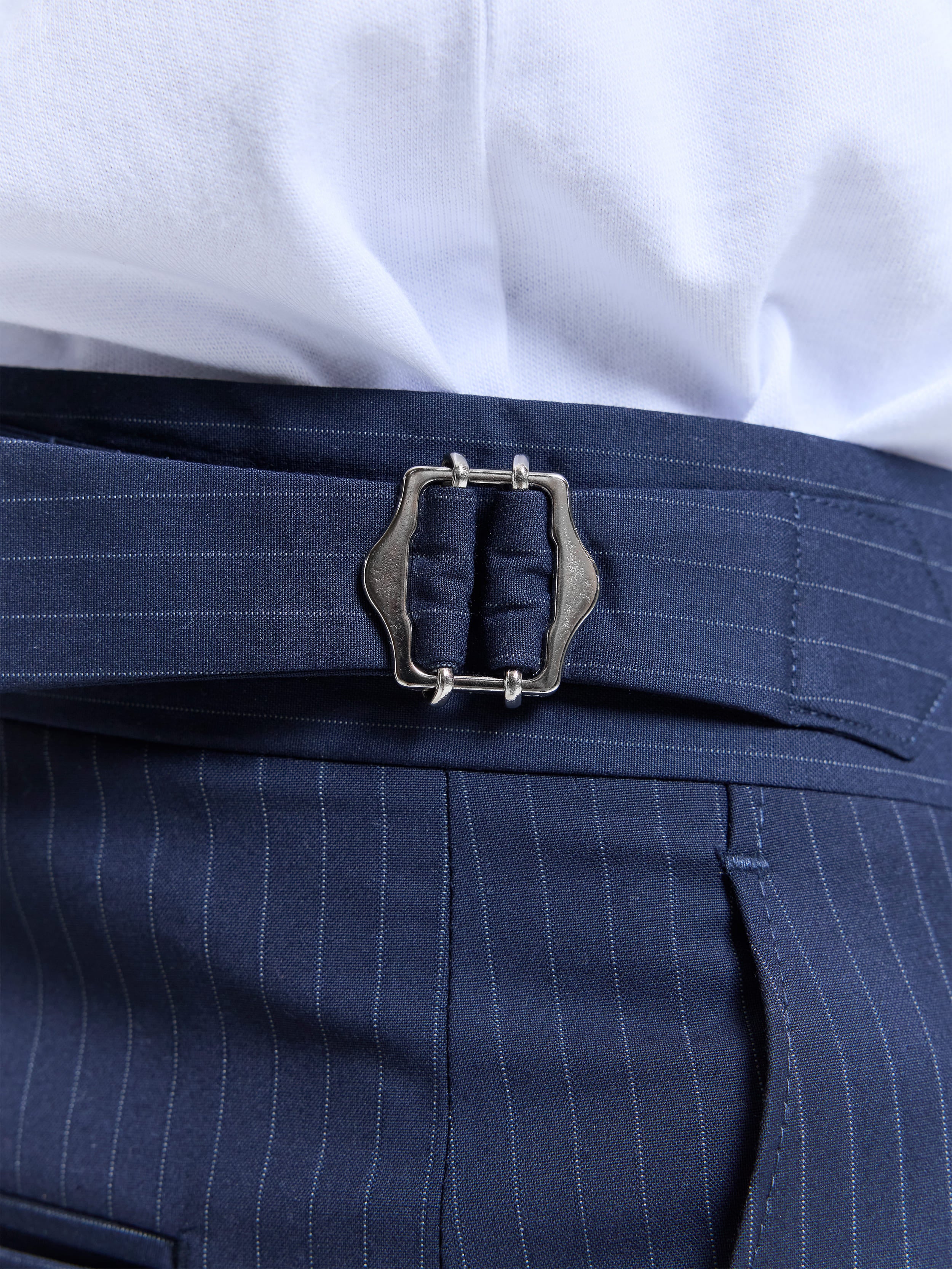 THE SIGNE SUIT – PINSTRIPE BLUE