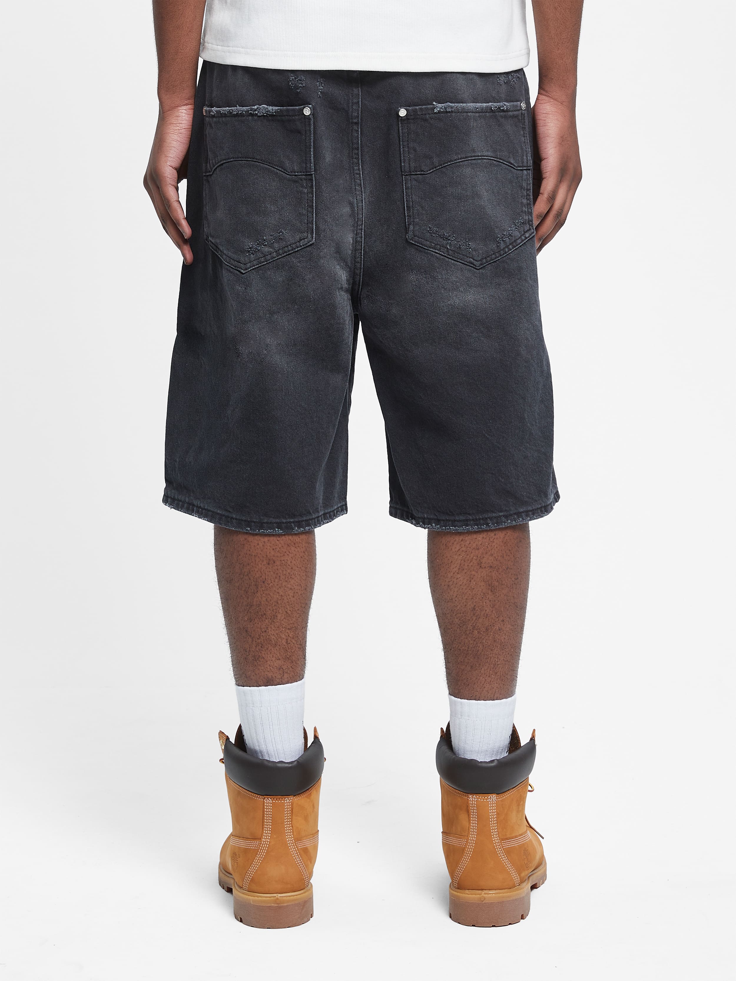 ESSENTIAL JORTS - WASHED BLACK