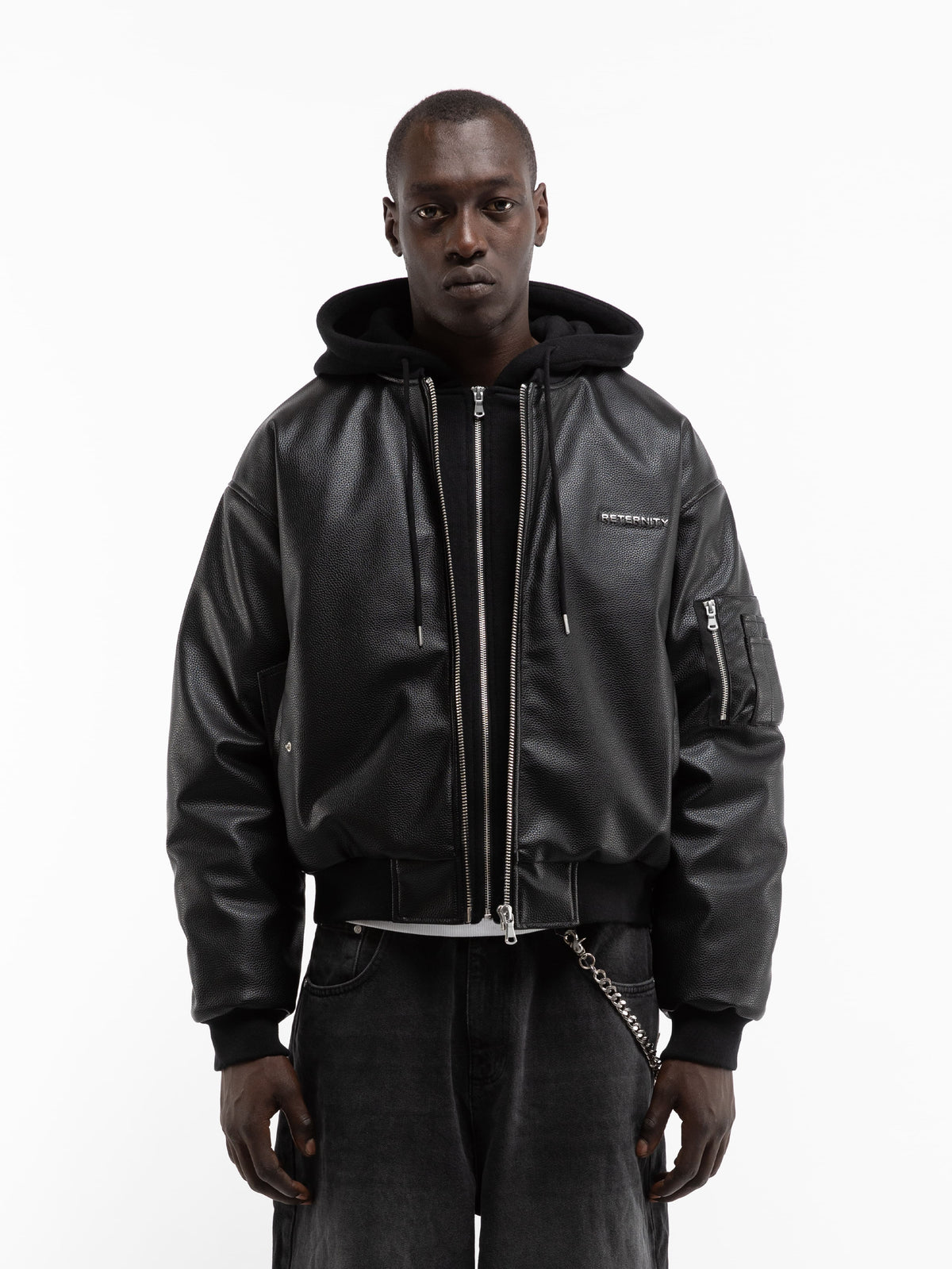 MÉTROPOLITAIN BOMBER - BLACK LEATHER