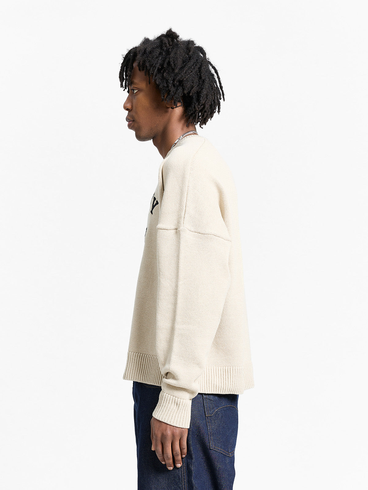 ÉVÉNIE LOGO KNIT SWEATER - CREAM