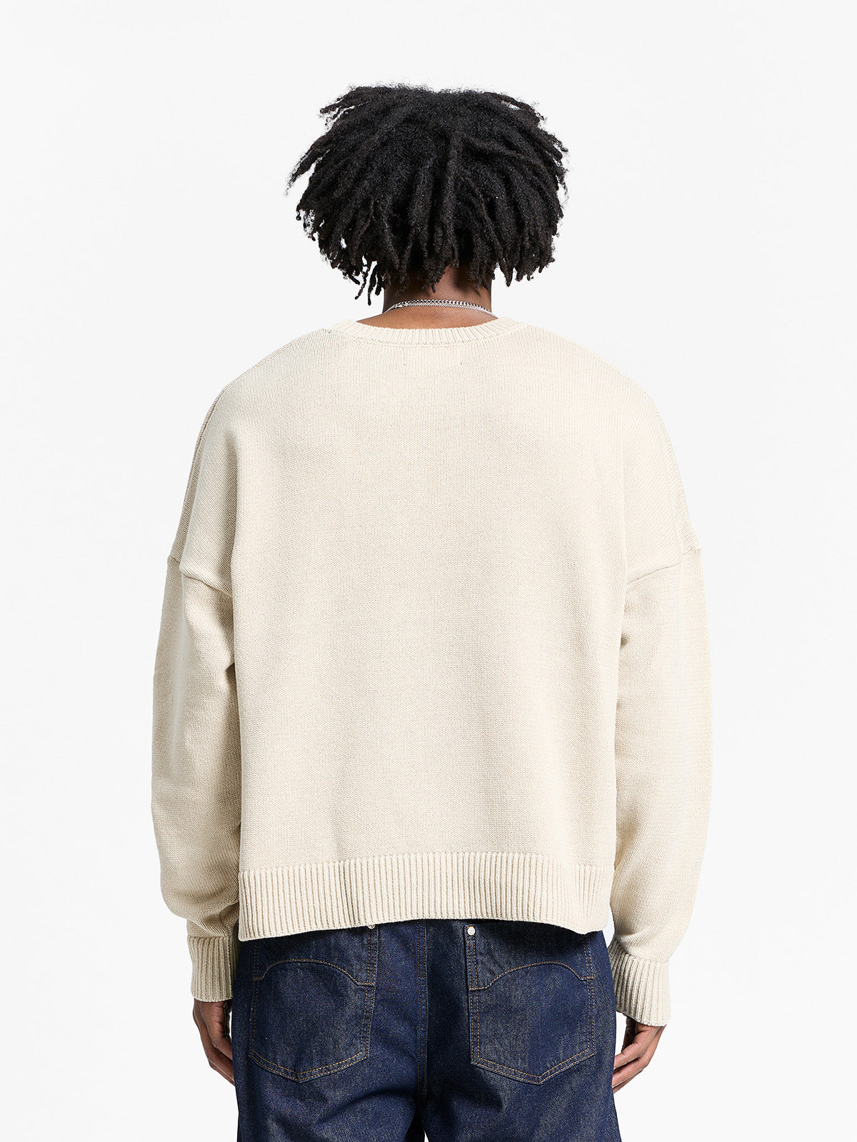 ÉVÉNIE LOGO KNIT SWEATER - CREAM