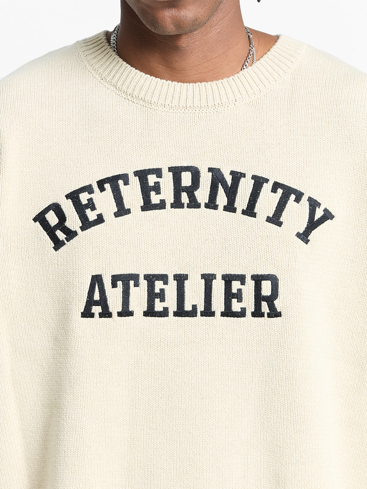 ÉVÉNIE LOGO KNIT SWEATER - CREAM