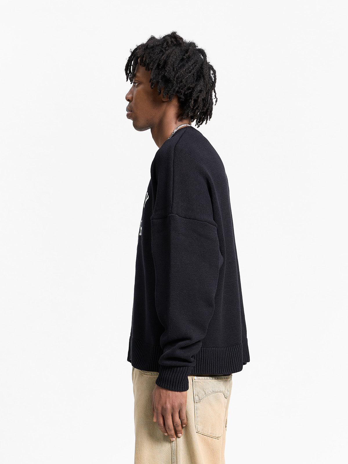 ÉVÉNIE LOGO KNIT SWEATER - BLACK