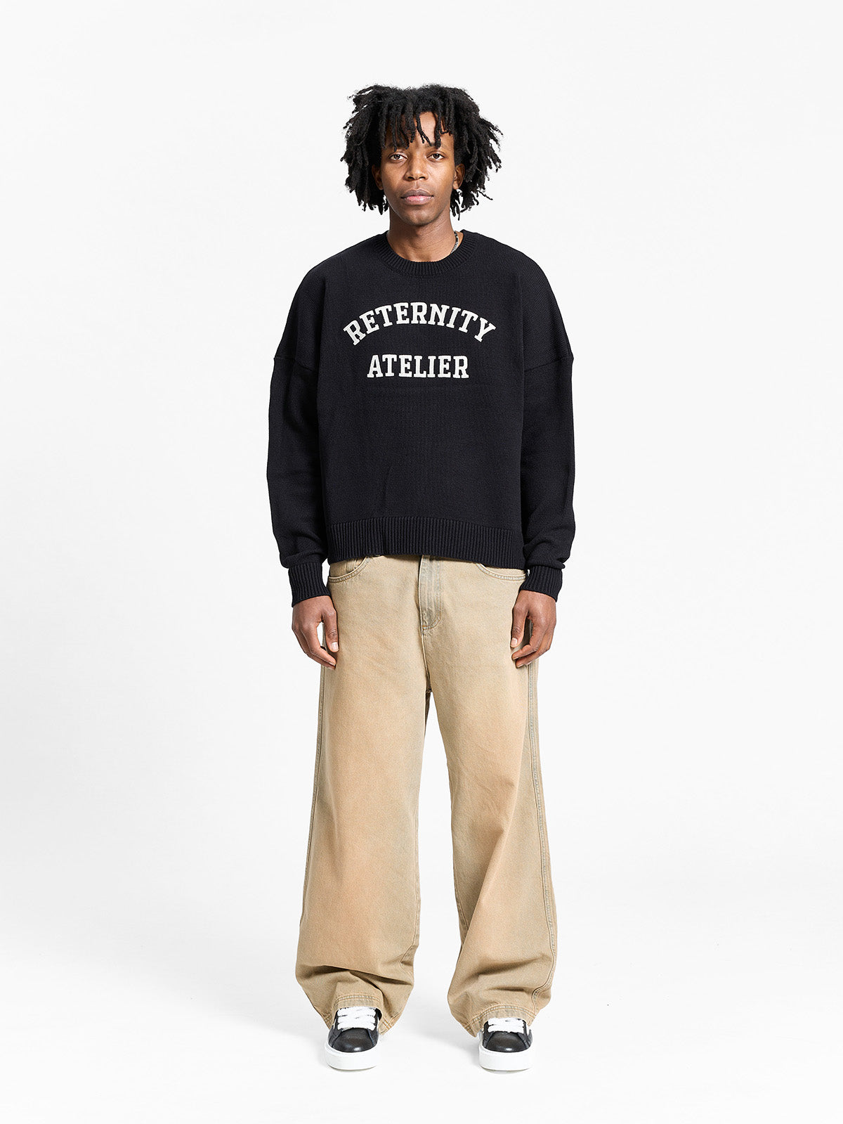 ÉVÉNIE LOGO KNIT SWEATER - BLACK