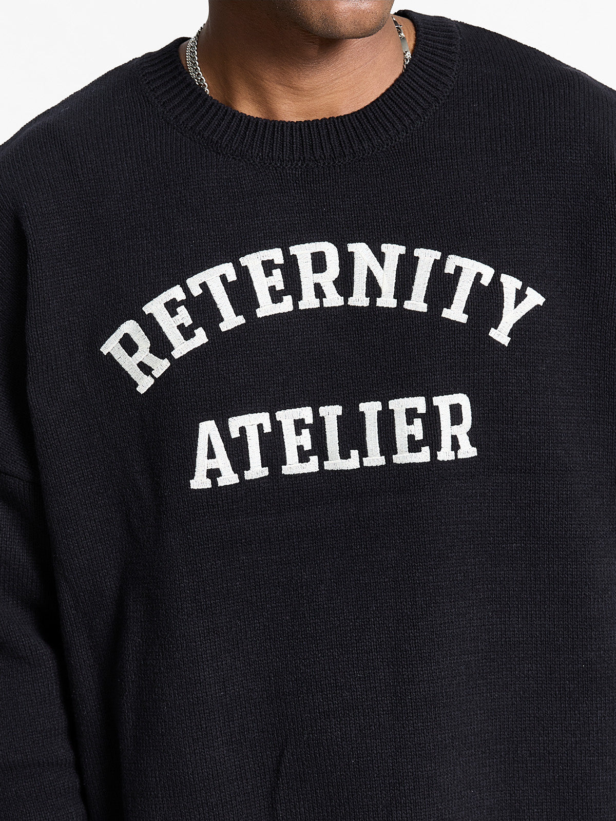 ÉVÉNIE LOGO KNIT SWEATER - BLACK