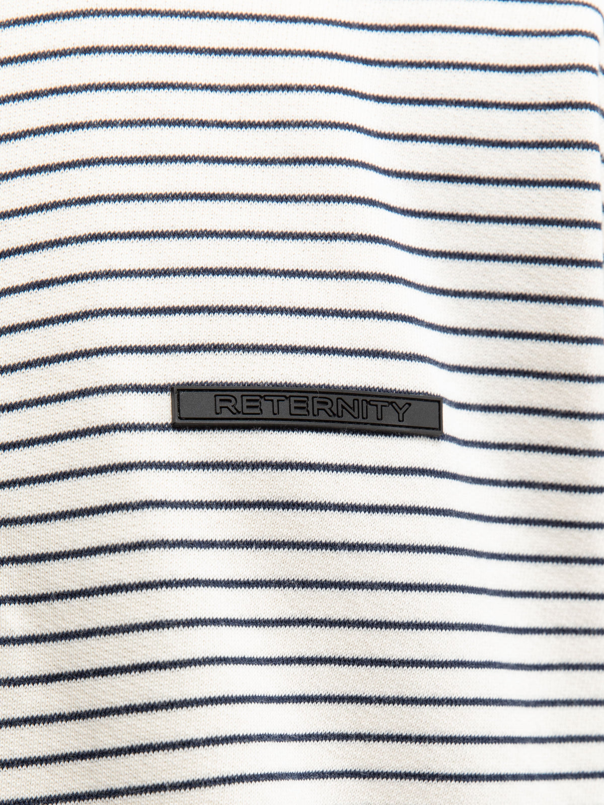 HENLEY STRIPE LONGSLEEVE - OFF WHITE/NAVY