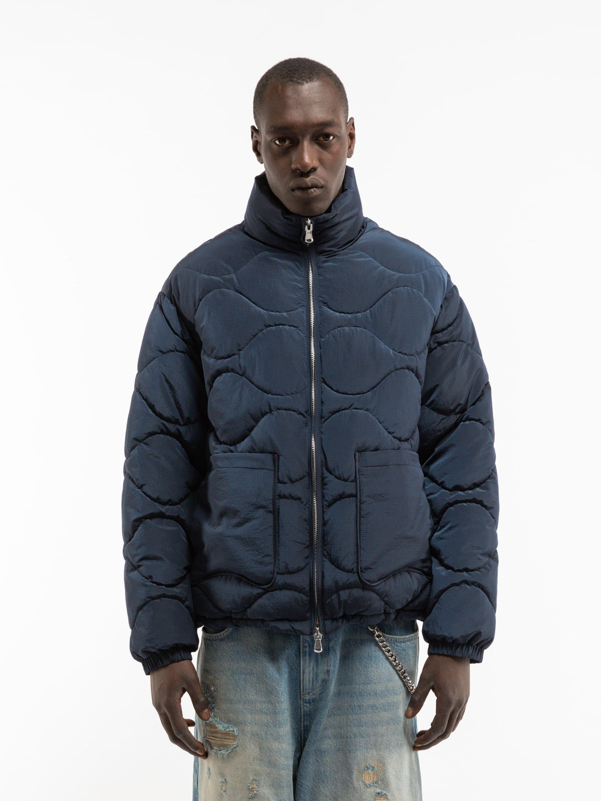 MAISON QUILTED PUFFER JACKET - BLUE