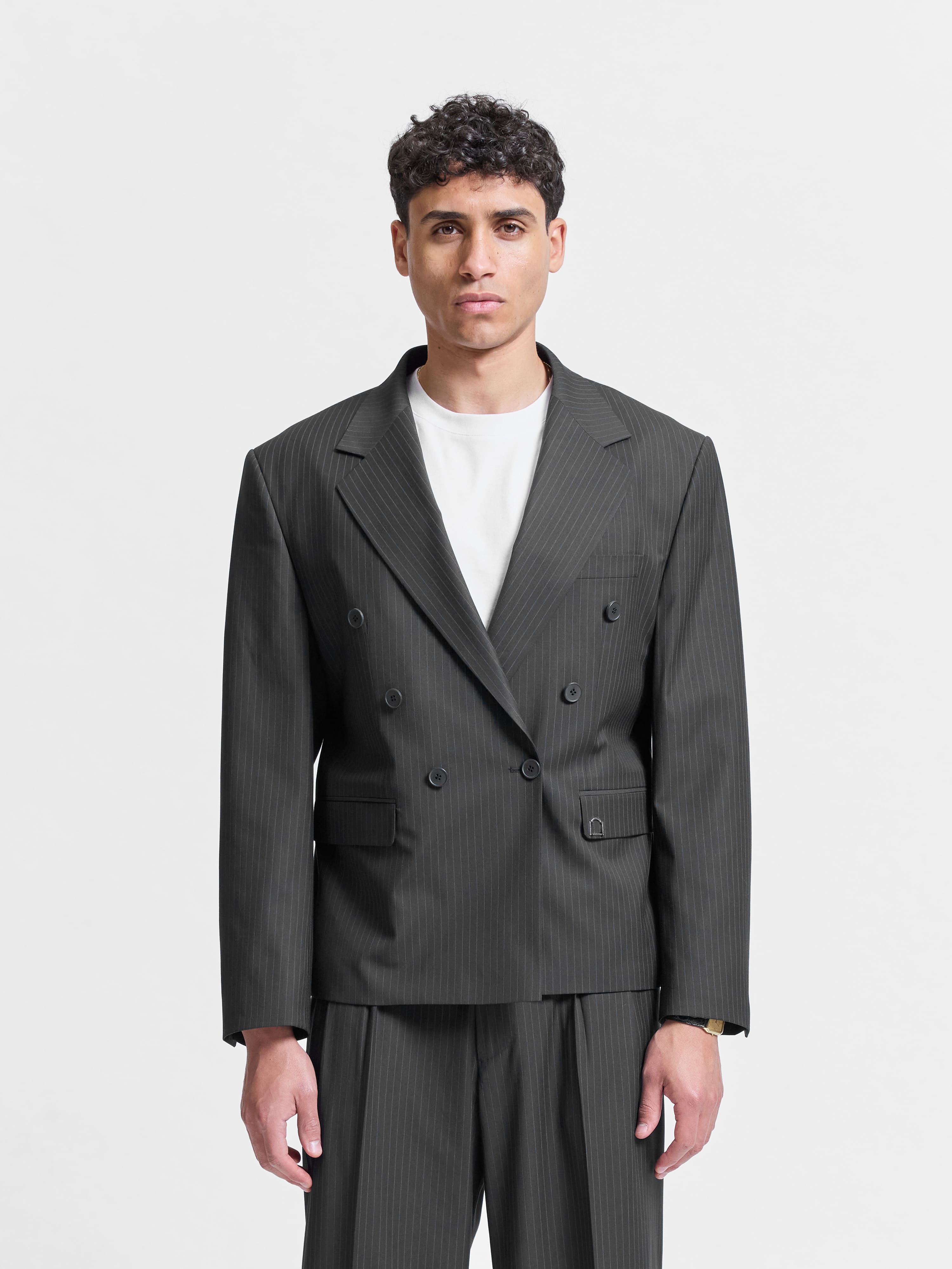 SIGNE BLAZER - PINSTRIPE GREY