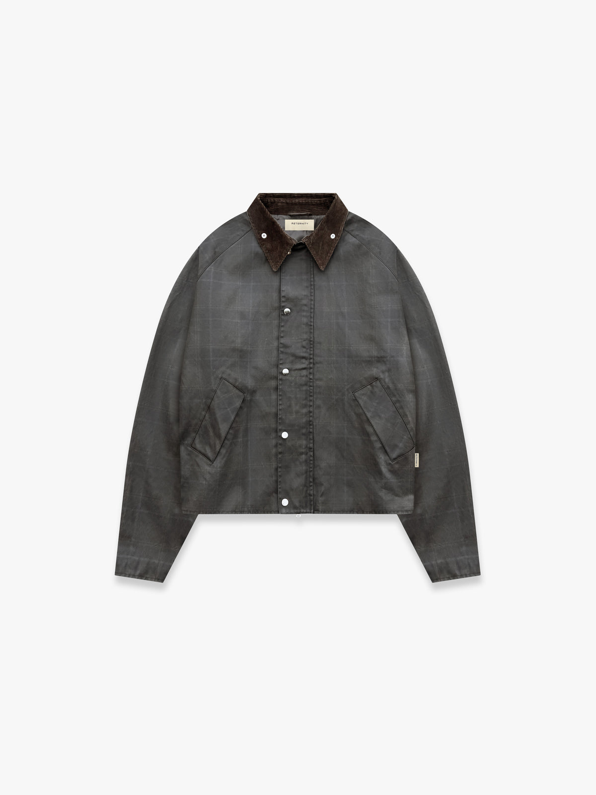 CHECKERED WAXED HUNTING JACKET - DARK BLUE