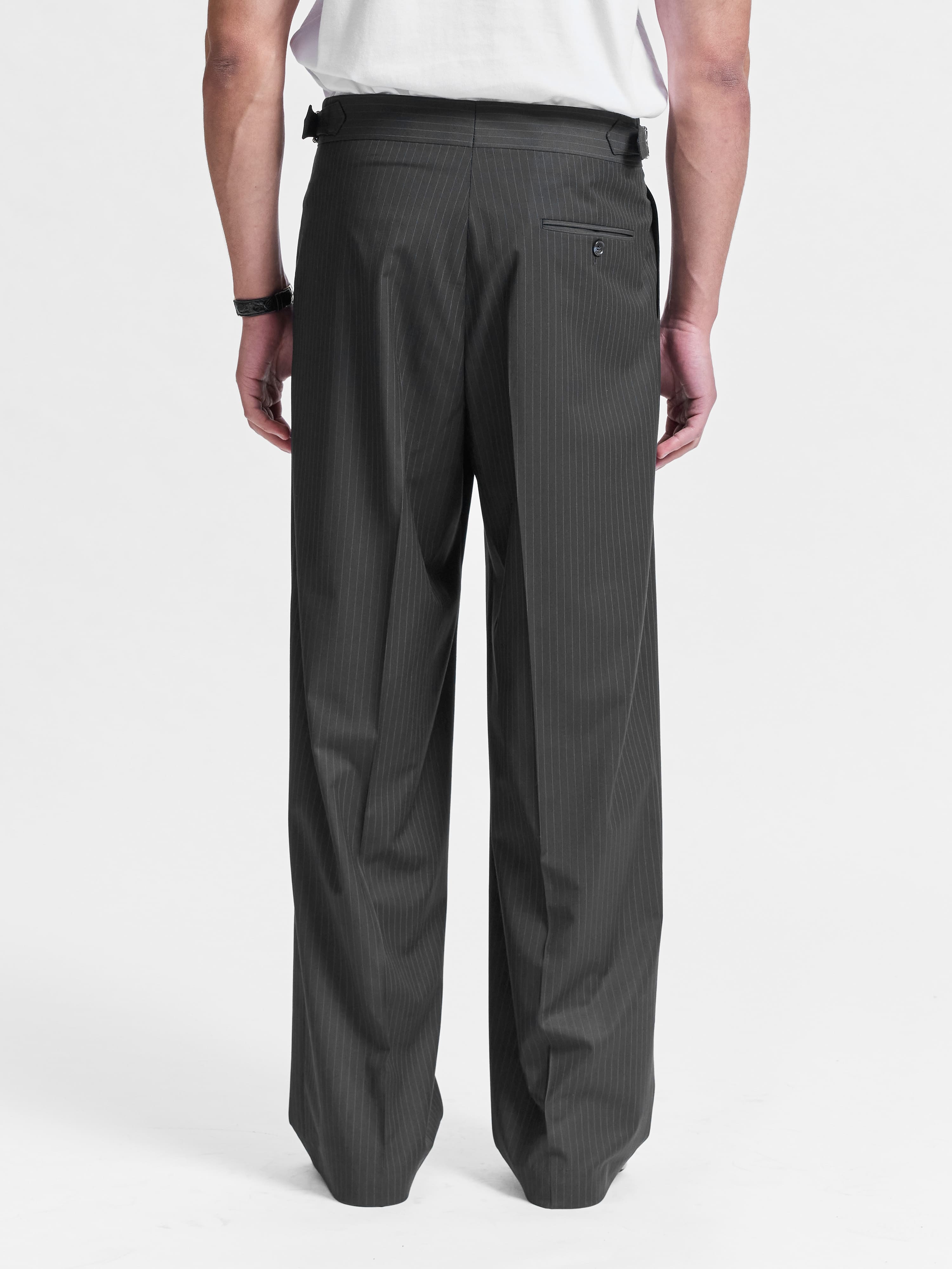 TAILORED BAGGY PANTS - PINSTRIPE GREY