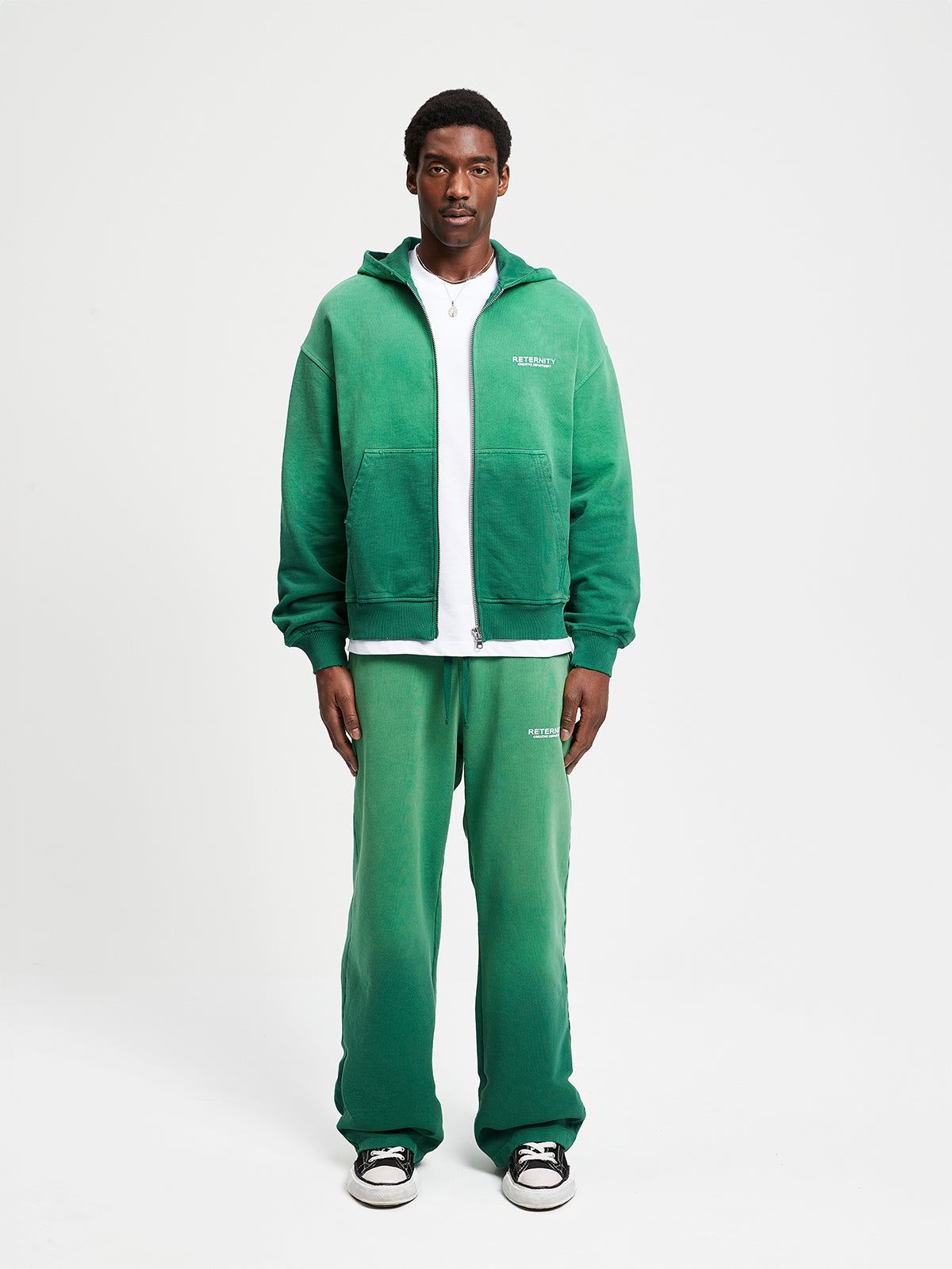 CREATIVE DEPT ZIP-HOODIE - FADED GREEN