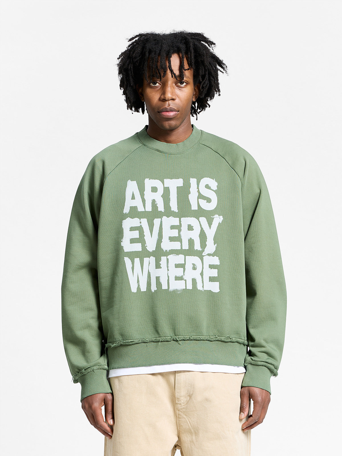 ART IS EVERYWHERE SWEATER - WASHED GREEN