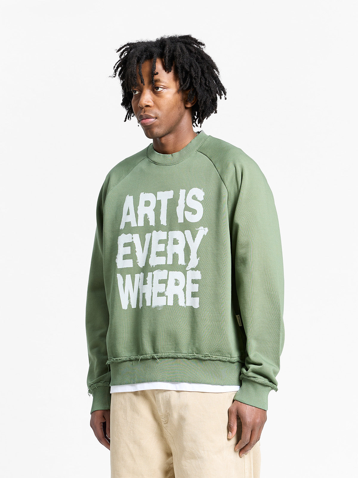 ART IS EVERYWHERE SWEATER - WASHED GREEN