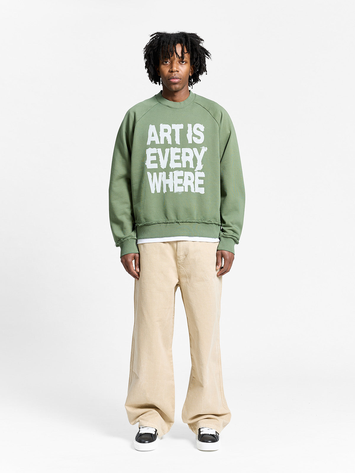ART IS EVERYWHERE SWEATER - WASHED GREEN