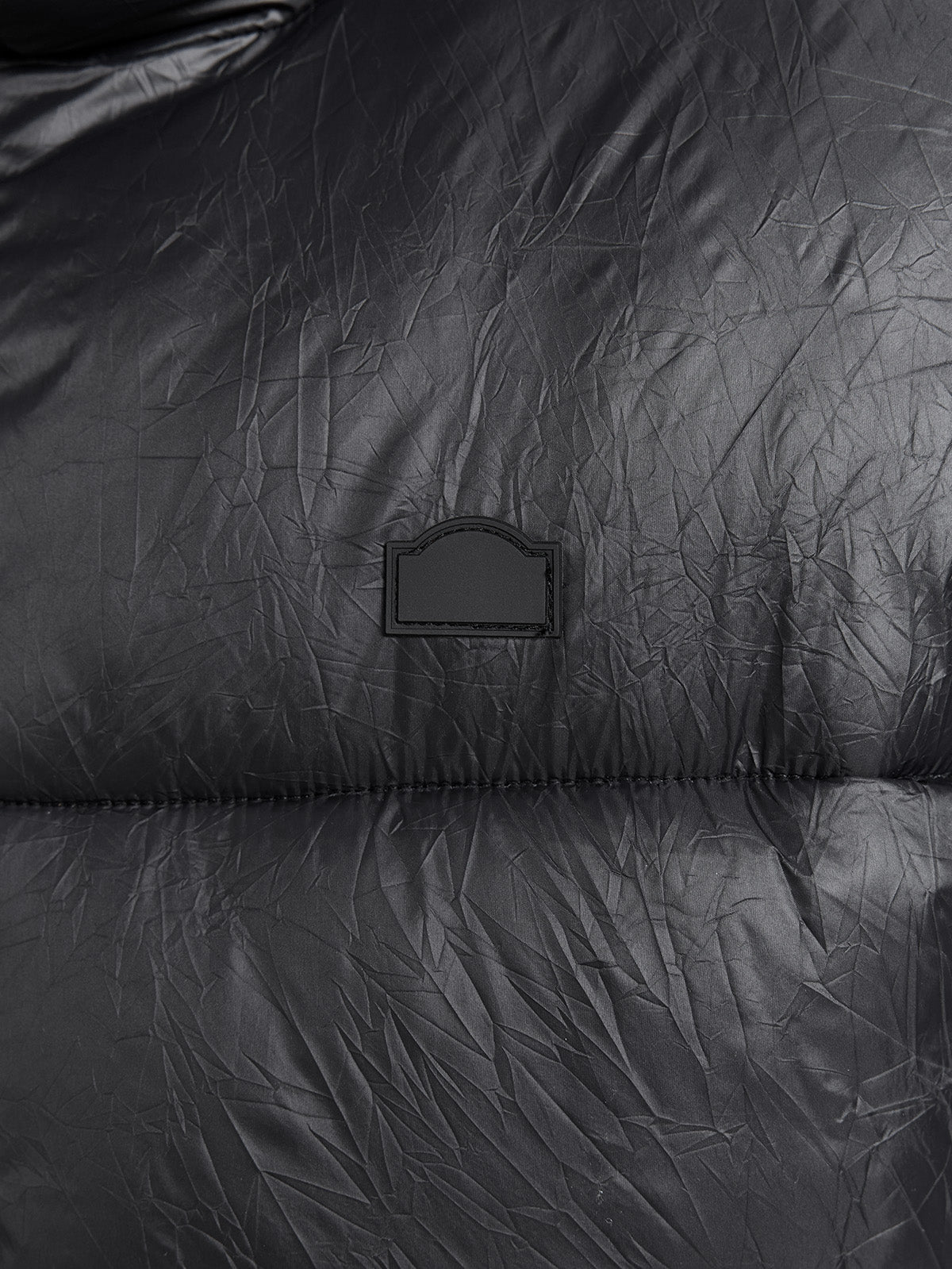 WRINKLED PUFFER JACKET - BLACK