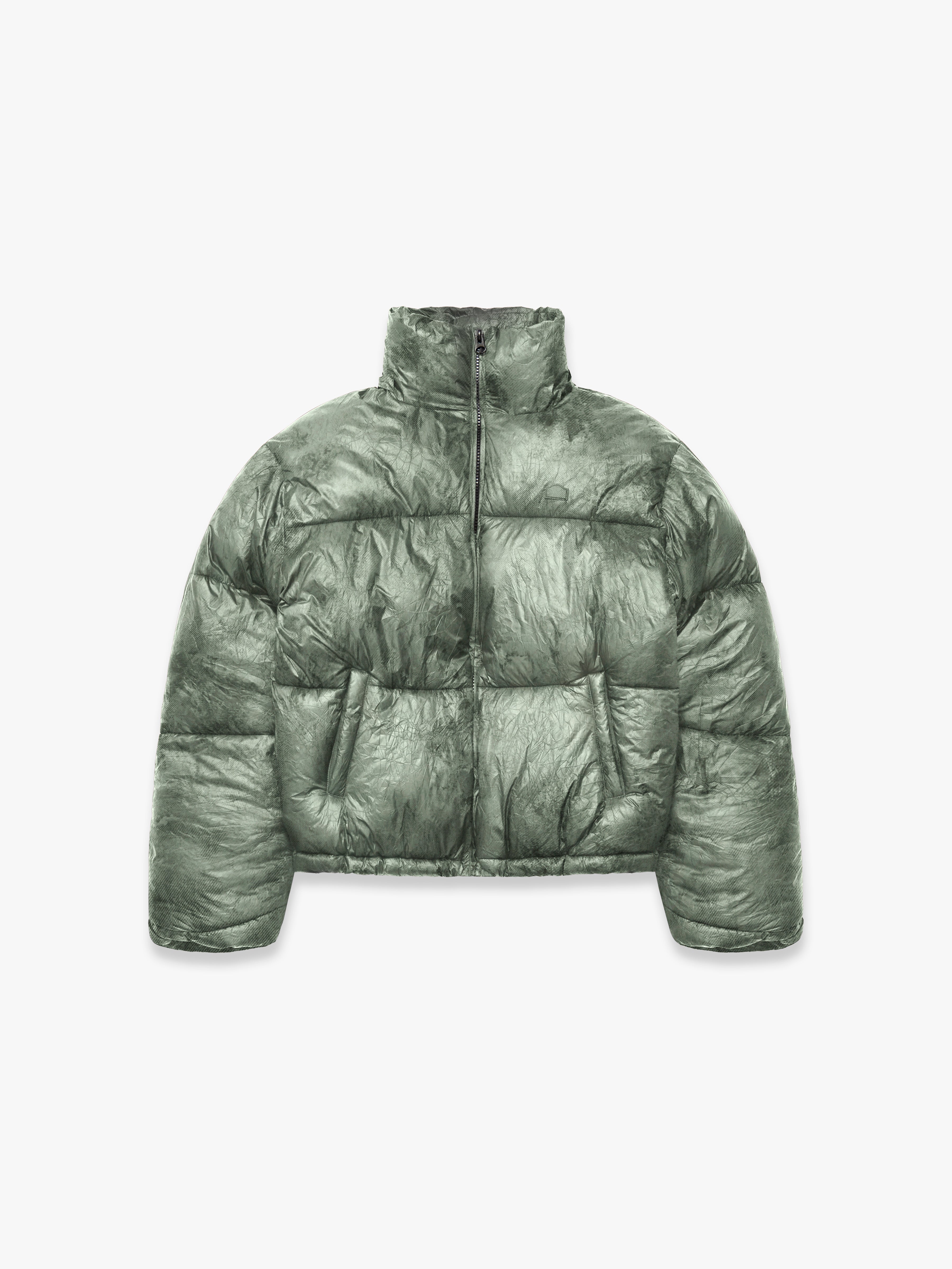 WRINKLED PUFFER JACKET -  DÉLIRIA GREEN