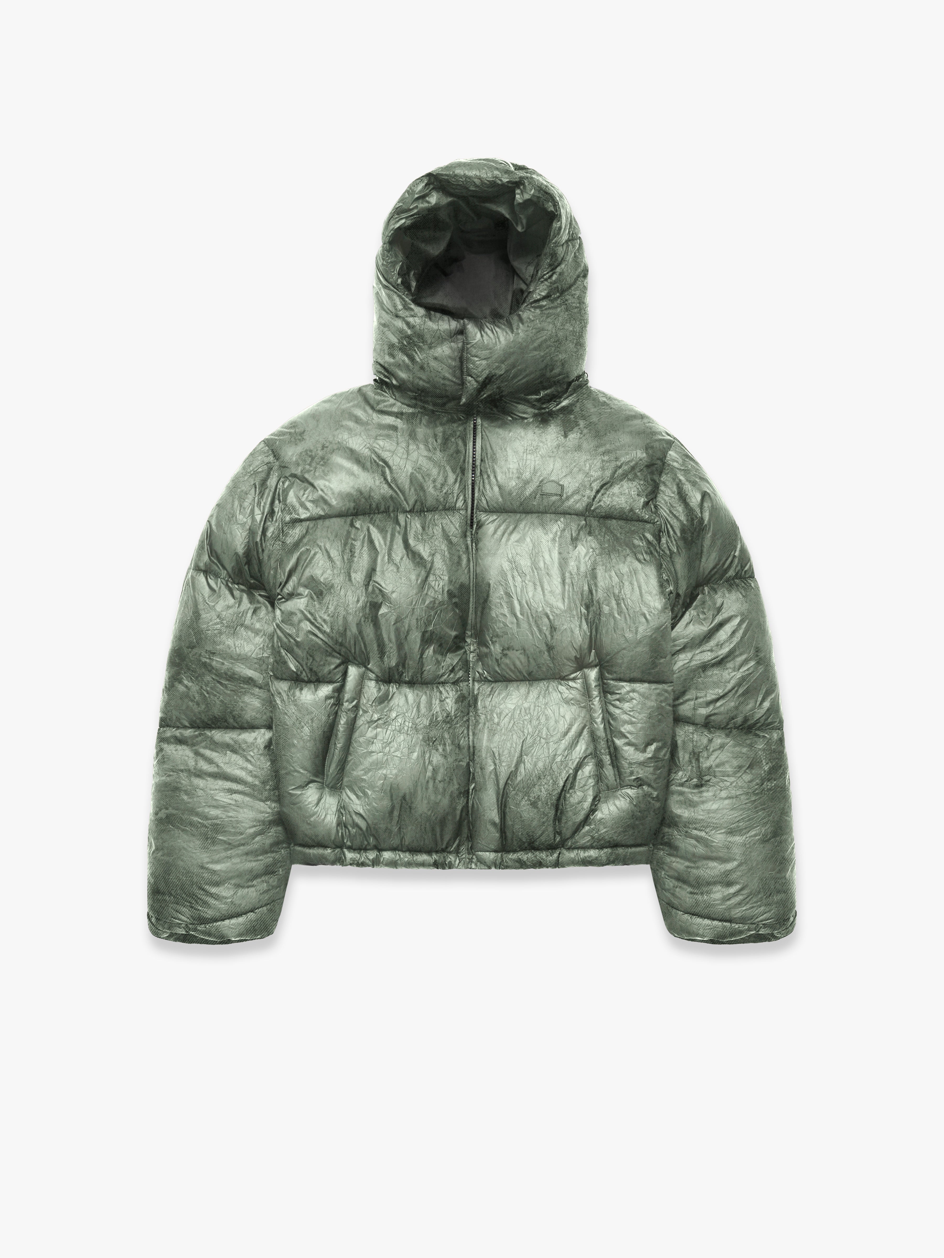 WRINKLED PUFFER JACKET -  DÉLIRIA GREEN