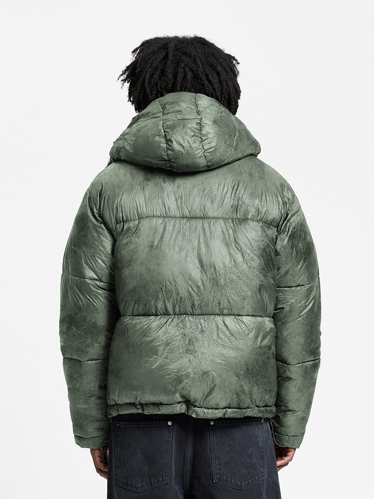 WRINKLED PUFFER JACKET -  DÉLIRIA GREEN