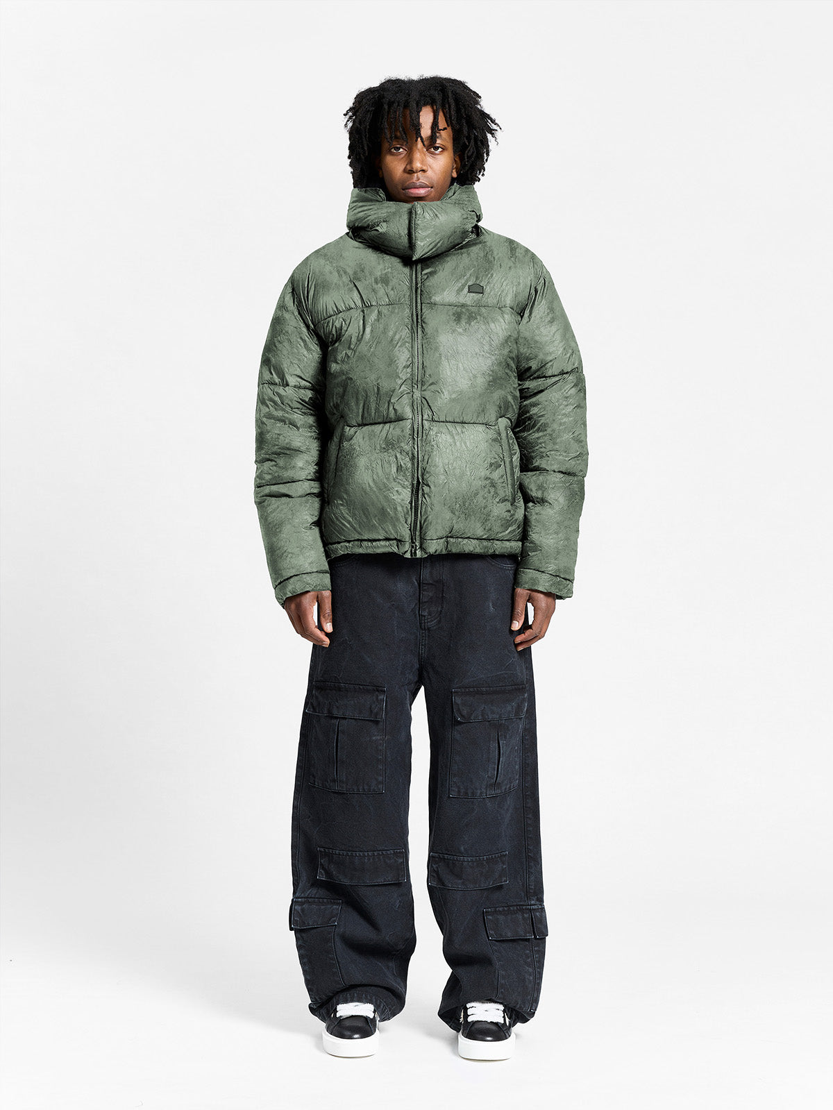 WRINKLED PUFFER JACKET -  DÉLIRIA GREEN