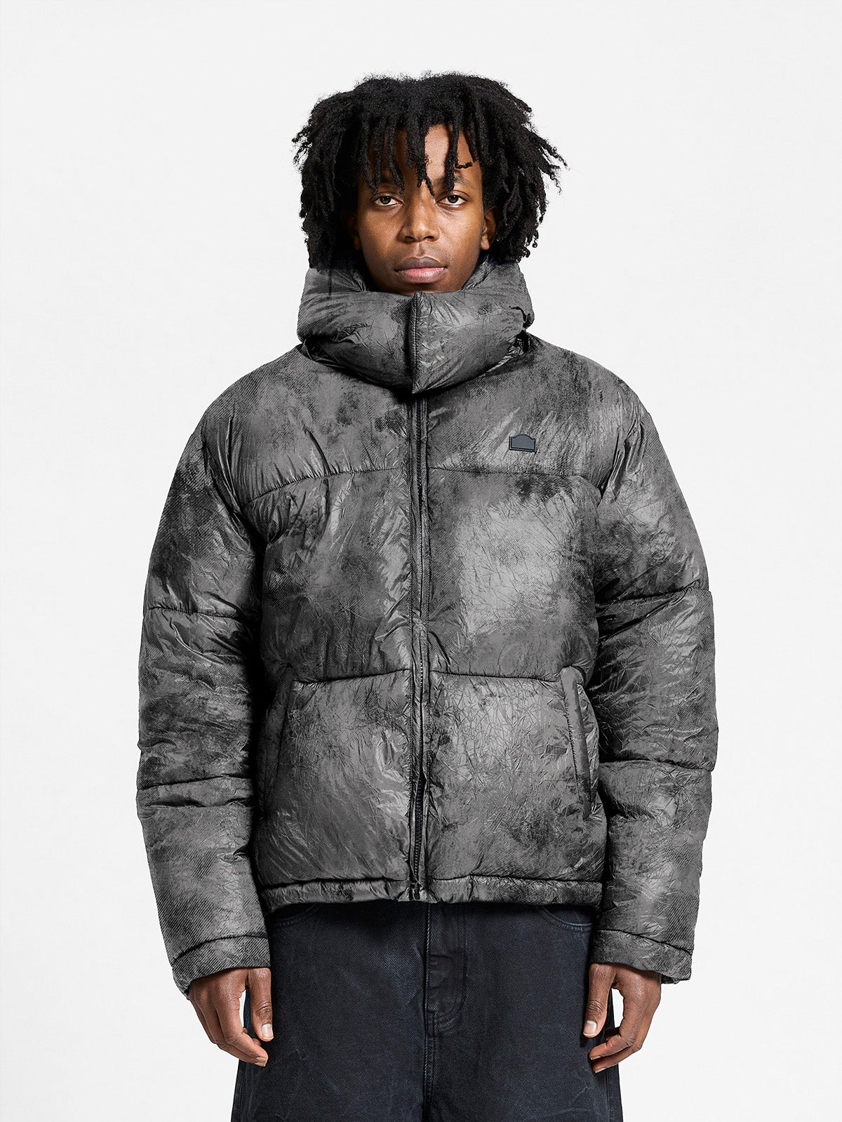 WRINKLED PUFFER JACKET - DÉLIRIA BLACK